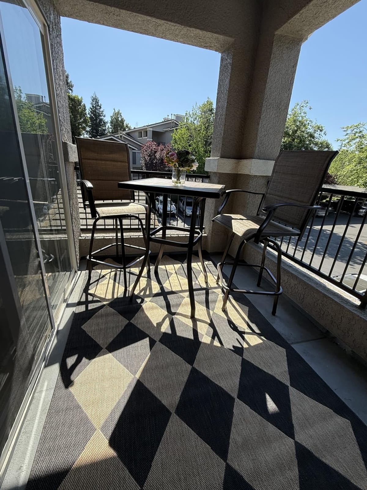 PHI VILLA 3 Piece Outdoor Swivel Bar Stools Set, Bar Height Patio Set customer photo 2