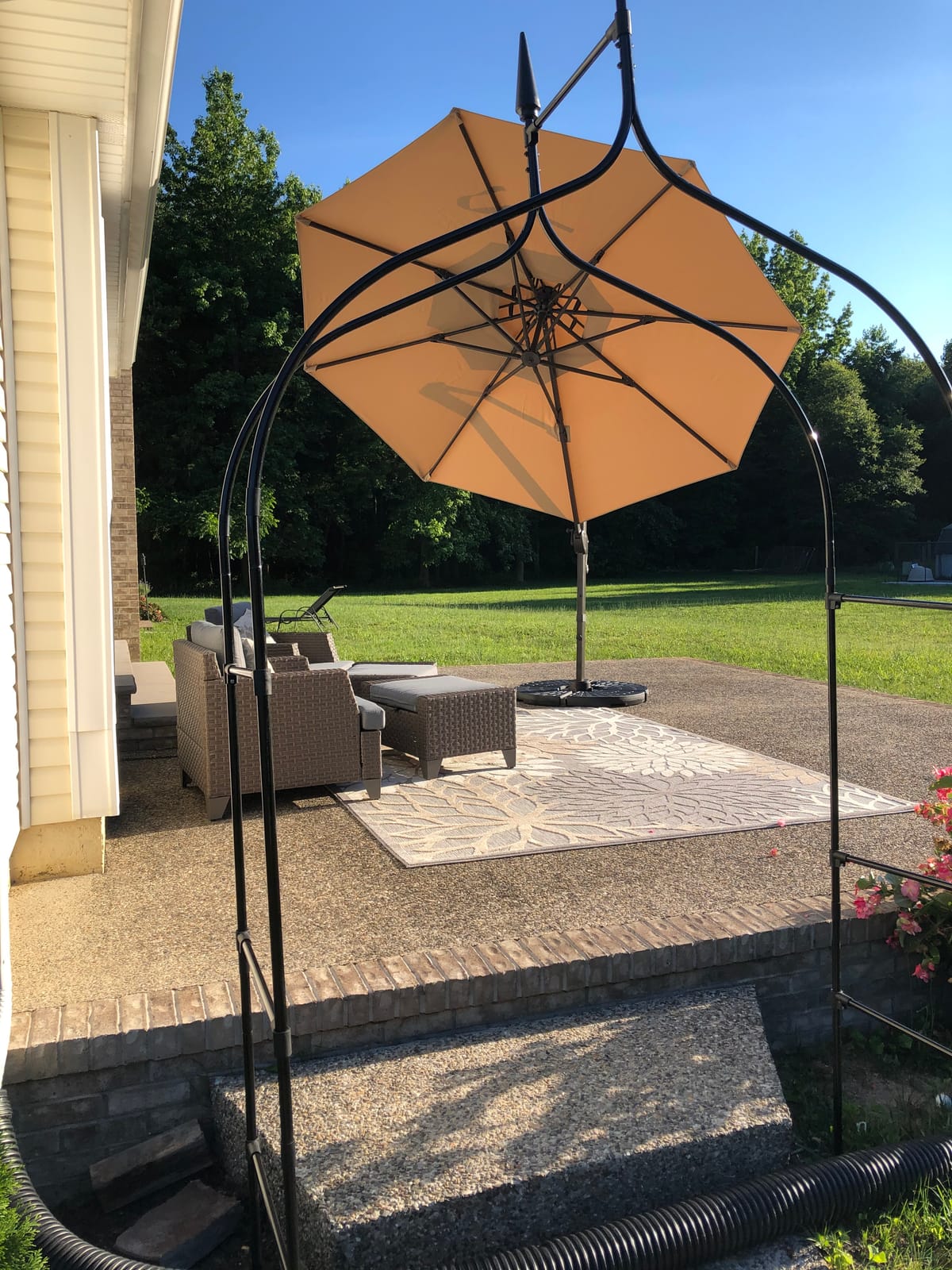 Sunnyglade 11FT Double Top Cantilever Patio Umbrella Deluxe Offset Tan customer photo 2