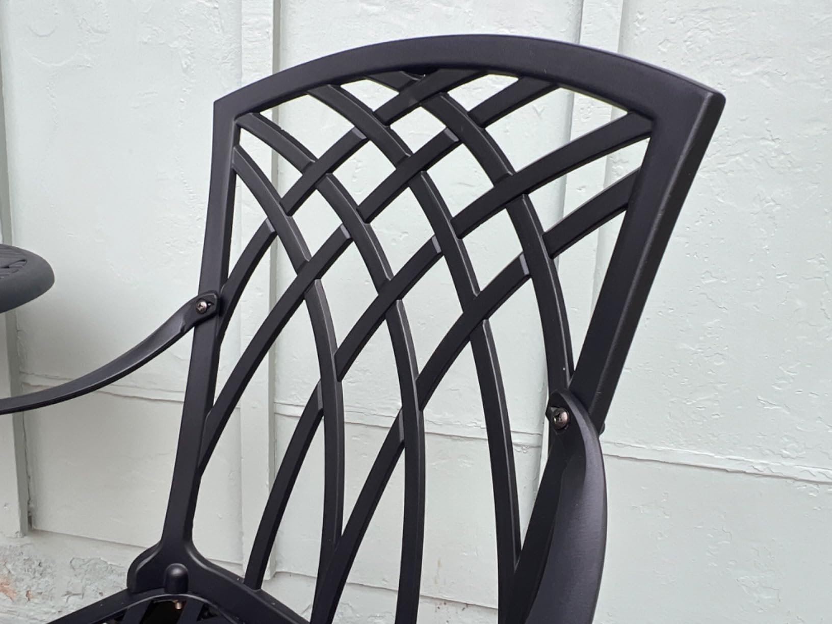 NUU GARDEN Patio Bistro Sets 3 Piece Cast Aluminum Bistro Table and Chairs Set with Umbrella Hole Bistro Set of 2 for Patio Backyard, Black customer photo 1