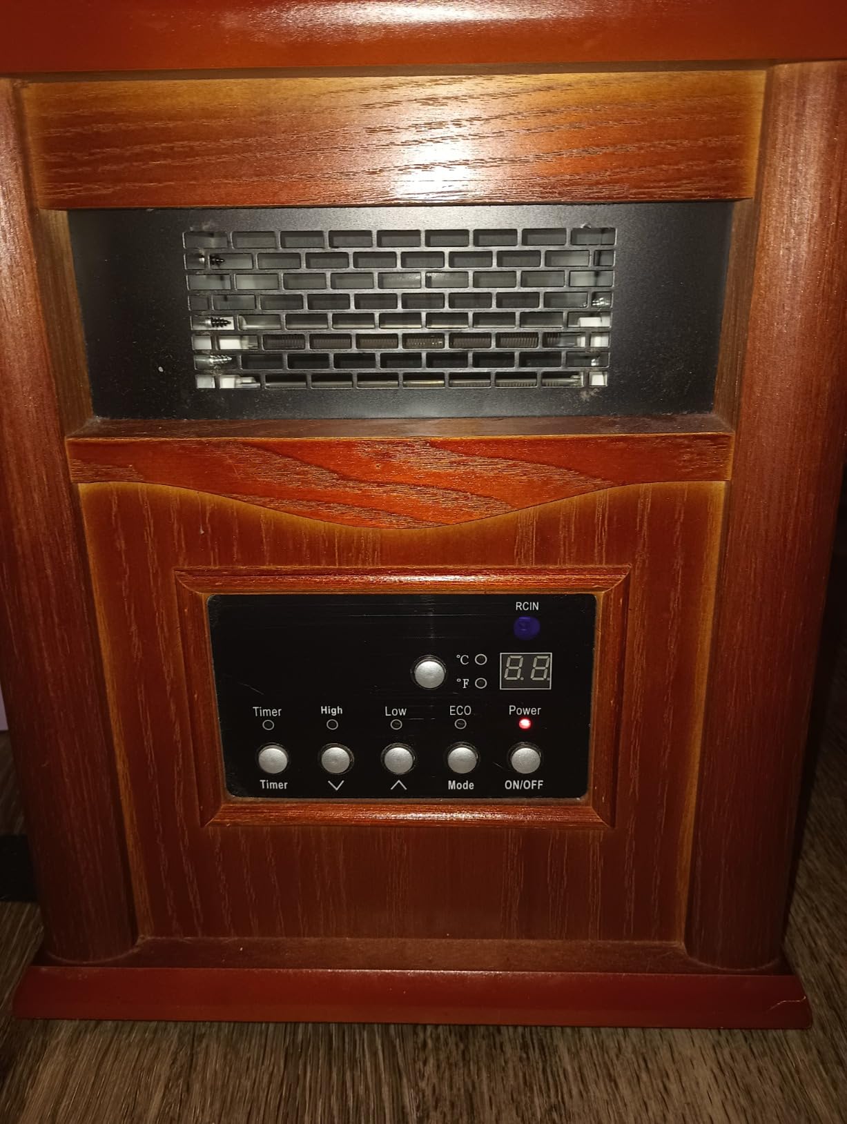 Electric Infrared Space Heaters for Indoor Room Use, LifePlus 1500W Box Space Heater with Wood Frame, Remote Control and Timer, Multiple Security Protections, Nice for Living Room Home Office customer photo 1