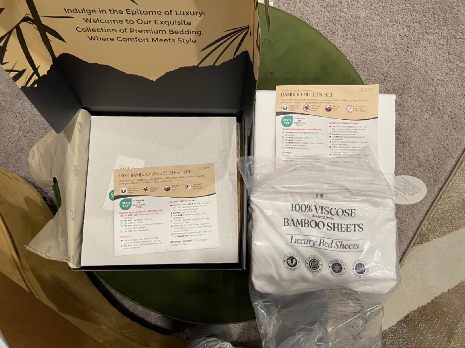 DECOLURE 100% Viscose from Bamboo Sheets Queen Size | 4 Pc Cooling Bed Set customer photo 1