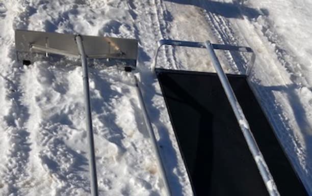 ROOF-RAZOR Roof Rake for Snow Removal | Safe-FAST-Easy Rooftop Tool | 25ft Handle | Wide 24in Cutting Head | Rugged Anti-Rip Snow Slide | MinnSNOWta Snow Rakes for House customer photo 1
