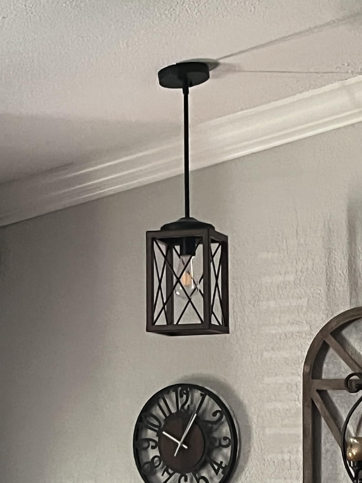 DEWENWILS Farmhouse Pendant Light 2-Pack Kitchen Island Wood Grain Bronze customer photo 1