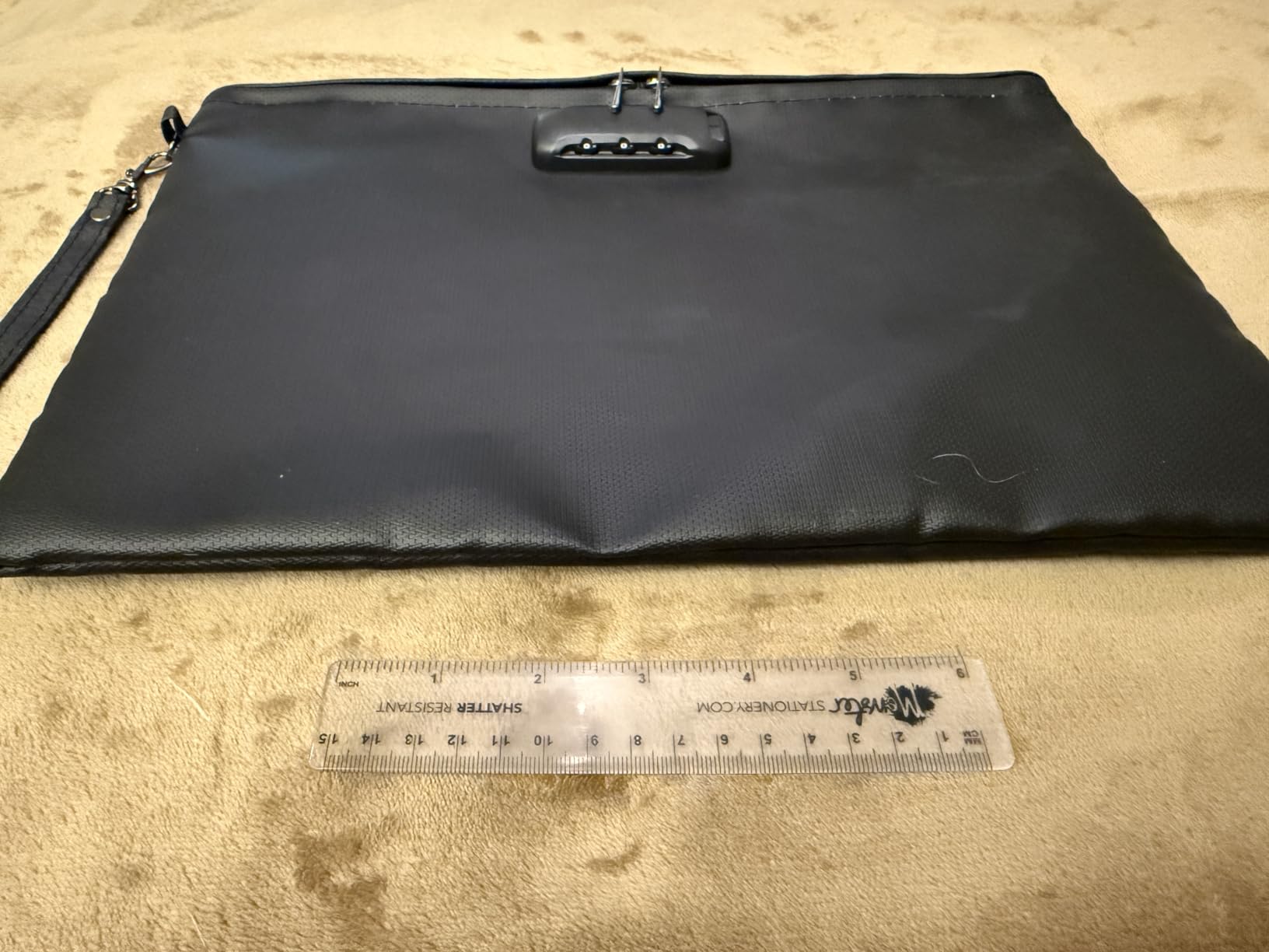 Fireproof Document Bag with Lock,Waterproof Money Pouch,14.3
