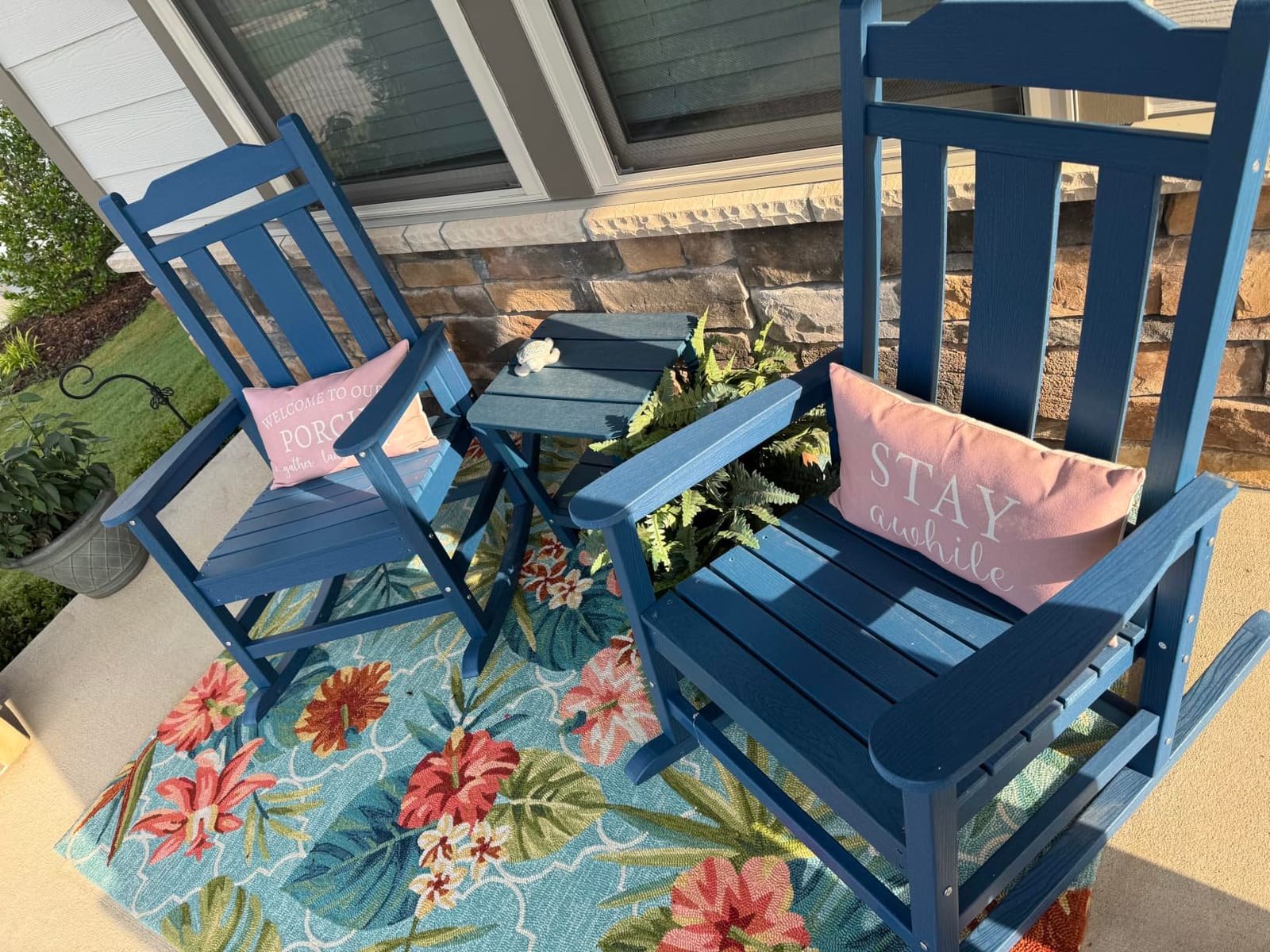 SERWALL Adirondack Table Outdoor Side Table- Gray customer photo 1