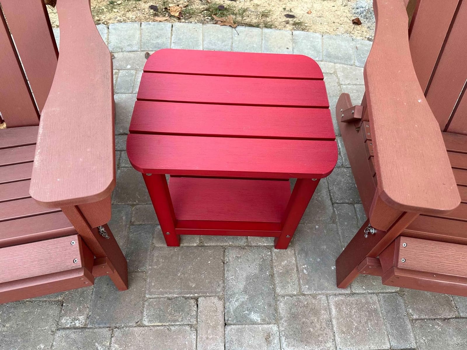 SERWALL Adirondack Table Outdoor Side Table- Gray customer photo 2