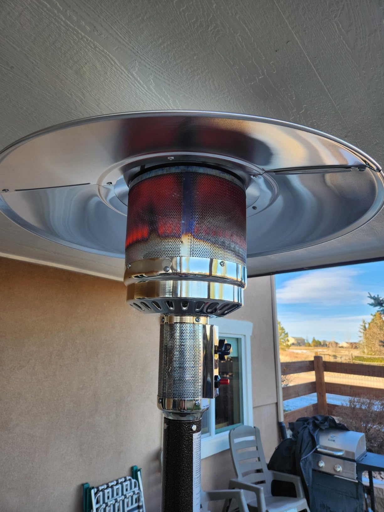Giantex Patio Heaters for Outdoor Use, 48,000 BTU Propane Outdoor Heaters with Wheels, Outdoor Heat Lamp with Tip-over Protection & CSA Certified for Commercial and Household (Bronze) customer photo 1