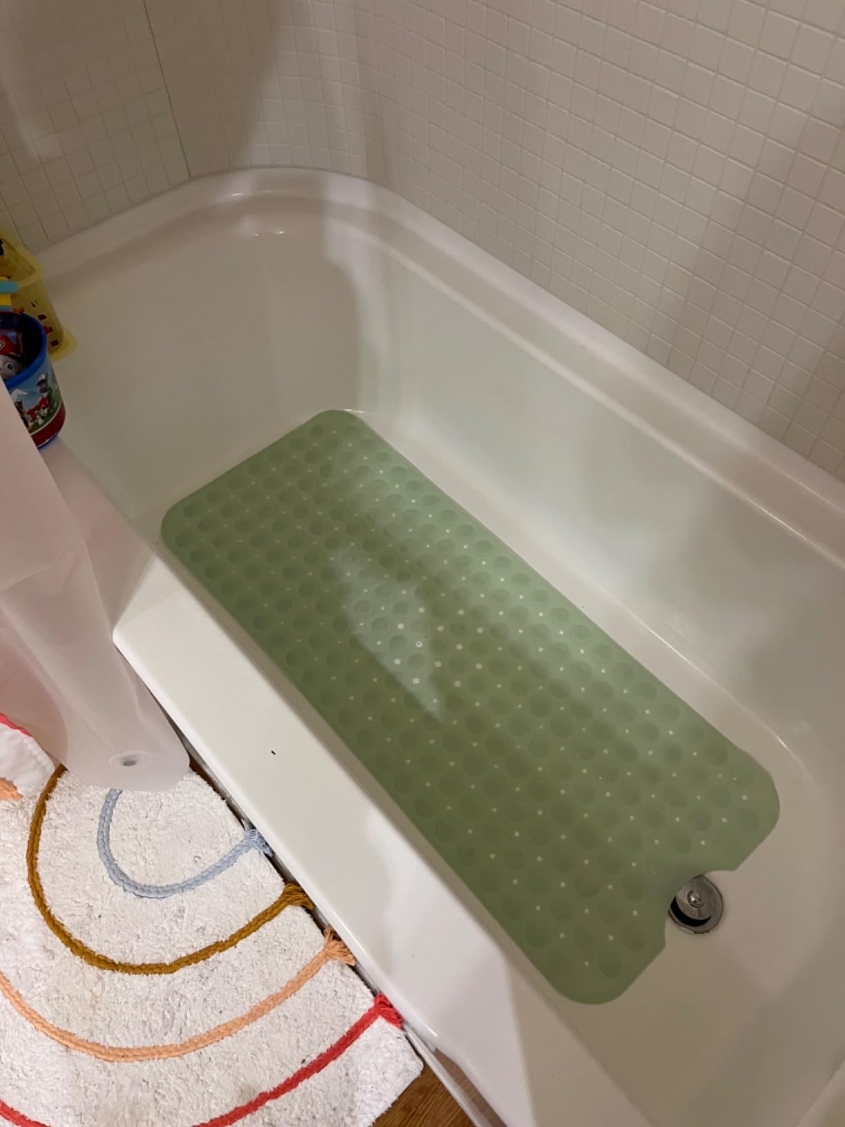 SlipX Solutions 39x16 Extra Long Non Slip Bath Mat, Tub & Shower, Navy customer photo 2
