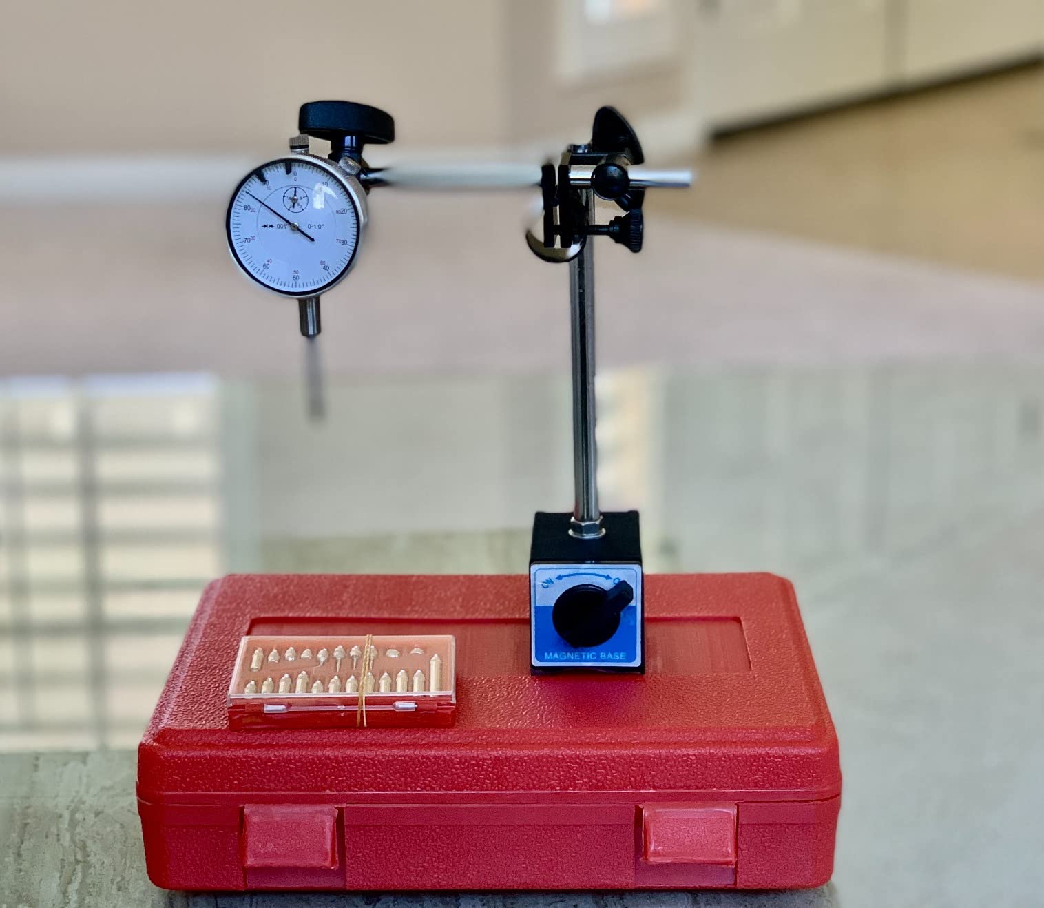 Dial Indicator with Magnetic Base 0-1.0