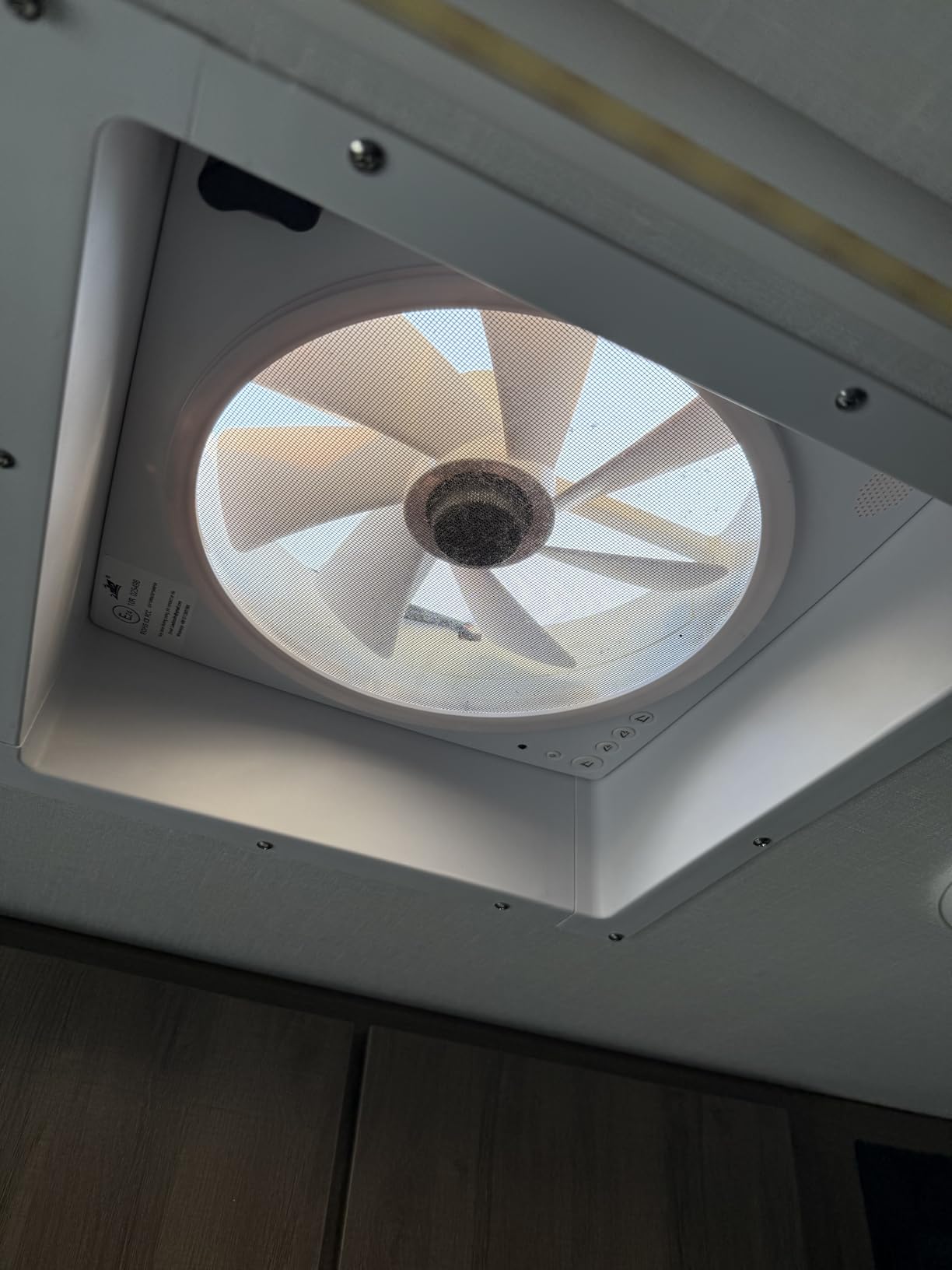 RV Roof Vent Fan 14x14 with 4 Color LED Ambiance Light, Reversible Airflow, Ultra-Quiet 12V (24V Max) Vent Fan with Remote & Rain Sensor customer photo 1
