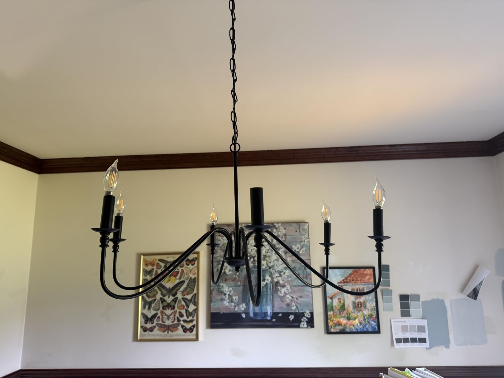 Miluolan Black Chandelier, 6-Light Farmhouse Chandelier for Dining Room customer photo 1