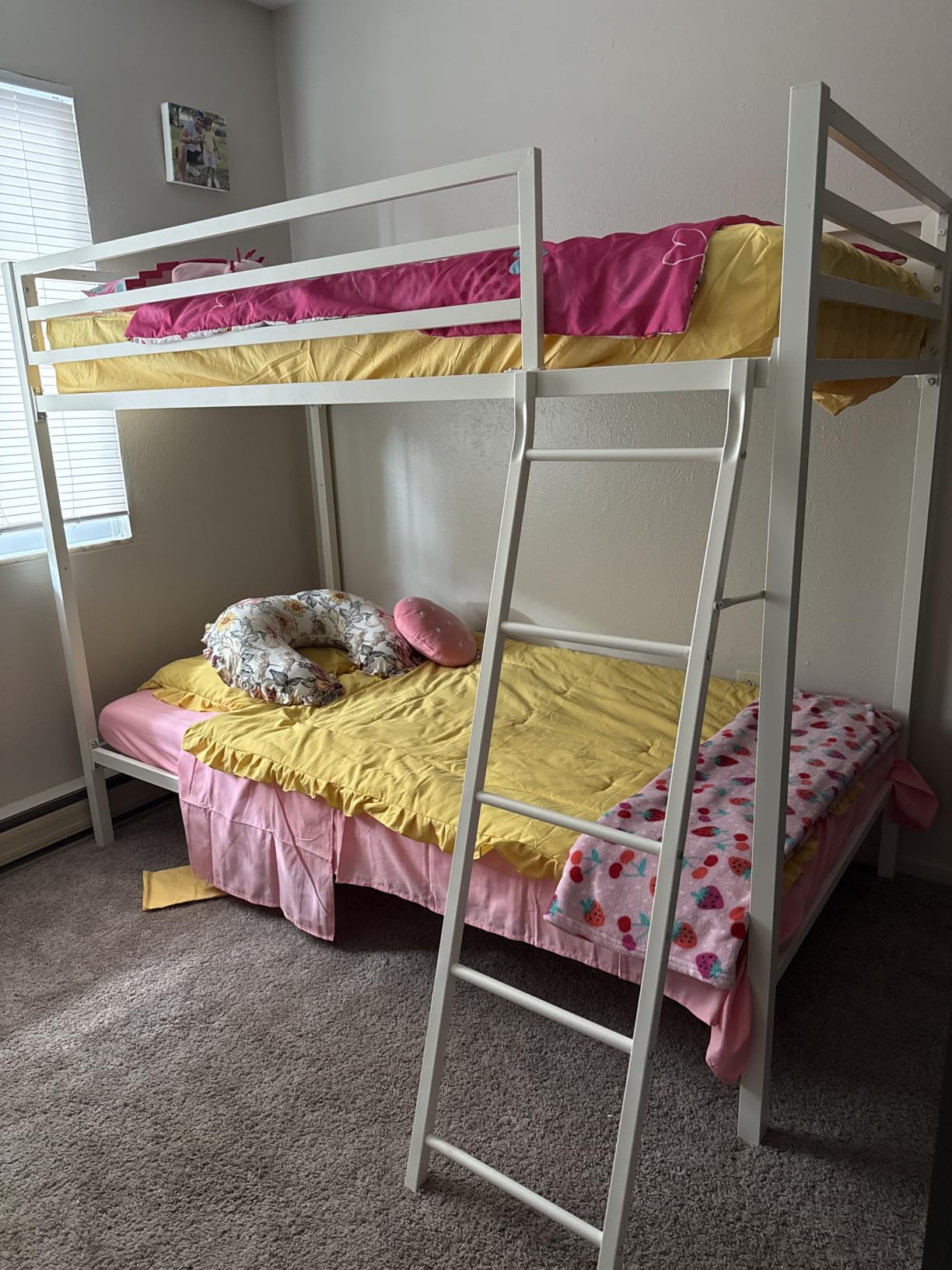 SHA CERLIN Bunk Bed Twin Over Twin Size with Ladder and Guardrail,Black customer photo 1