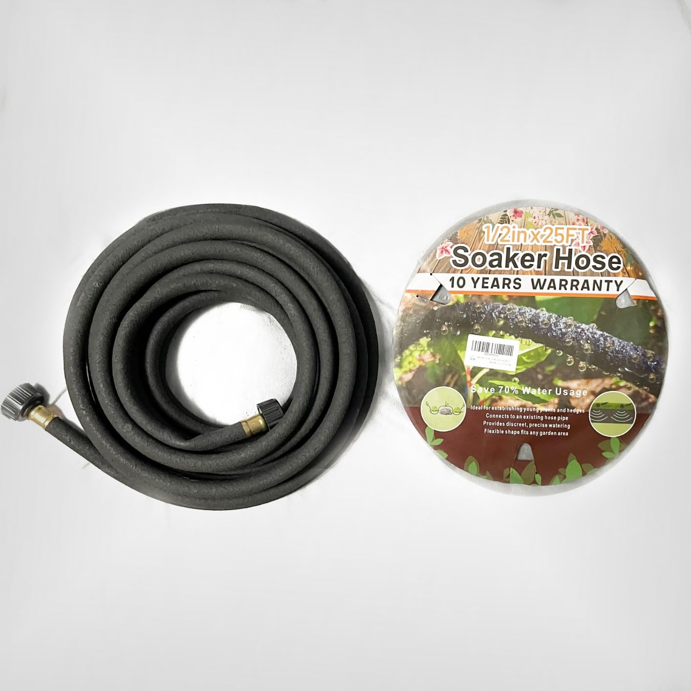 1/2’’ Soaker Hose 100 ft for Garden Beds, Heavy Duty Soaker Hoses with Kits for Water Saving, Rubber Garden Watering Hose 100 Foot Drip Irrigation Hose System (100 feet) customer photo 1