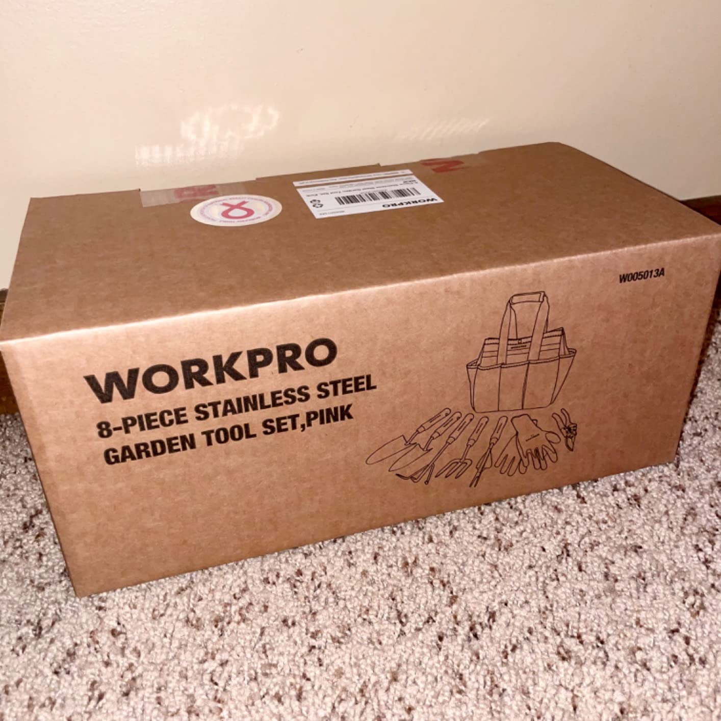 WORKPRO 8-Piece Pink Garden Tool Set with Garden Bag and Gloves- Pink customer photo 2