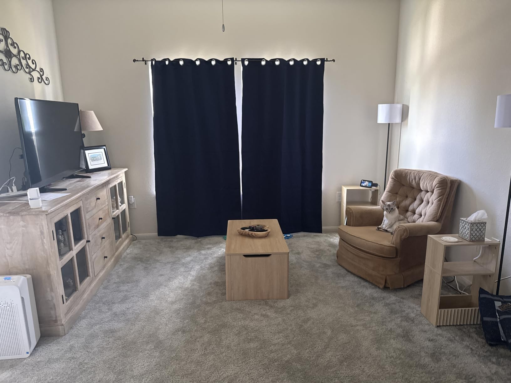 ChrisDowa 100% Blackout Curtains for Bedroom 63 Inch Long with Black Liner customer photo 1