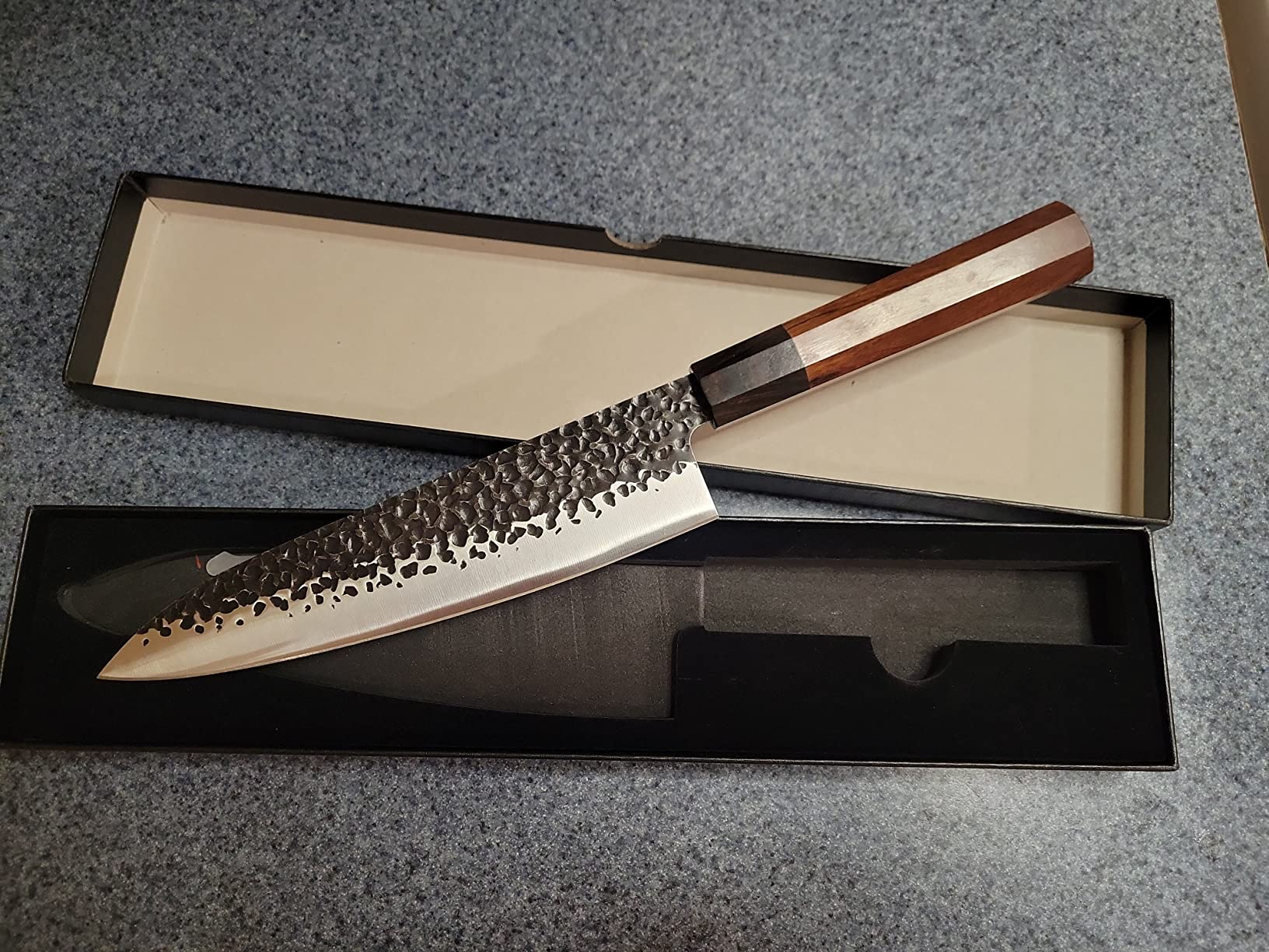 RASSE Japanese Chef Knife Gyuto Chef Knife - 8 Inch Professional Hand Forged Kitchen Knife High Carbon Japanese AUS-8 Stainless Steel Knife with Rosewood Handle & Gift Box customer photo 2