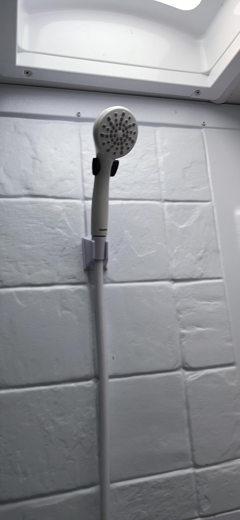 RV Shower Head with Hose and On Off Switch (Trickle), Water Saving High Pressure Shower Head with Hose Guide Ring, Shower Holder for RV, Camper, Van, Travel Trailer, Motorhome, Boat, Black customer photo 1