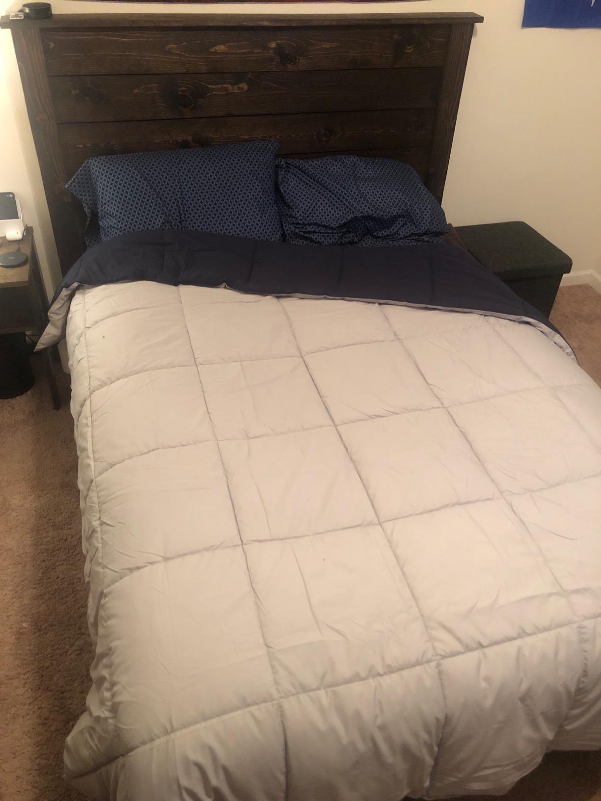 Modern Threads Comforter Duvet Insert, Reversible Quilted Down Alternative Comforter with Corner Tabs, All Season Bedding, Queen, Denim/Cloud Blue customer photo 2