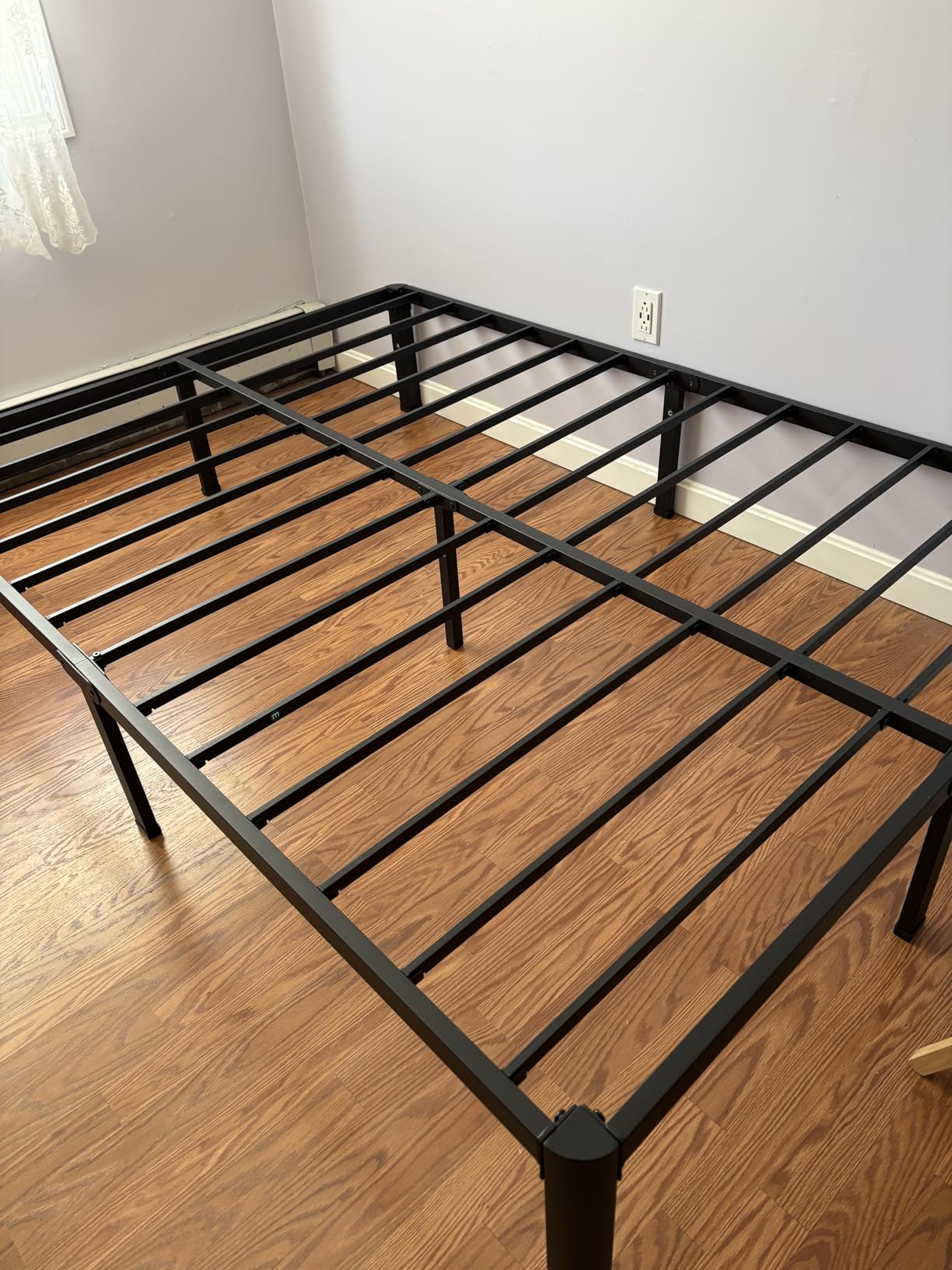 FUIOBYVV Full Size Bed Frame with Round Corner Edge Legs, 14 Inch Heavy Duty Support 3500 lbs Metal Platform Bed Frame Full, No Box Spring Needed/Non-Slip/Steel Slat Support/Noise Free customer photo 2