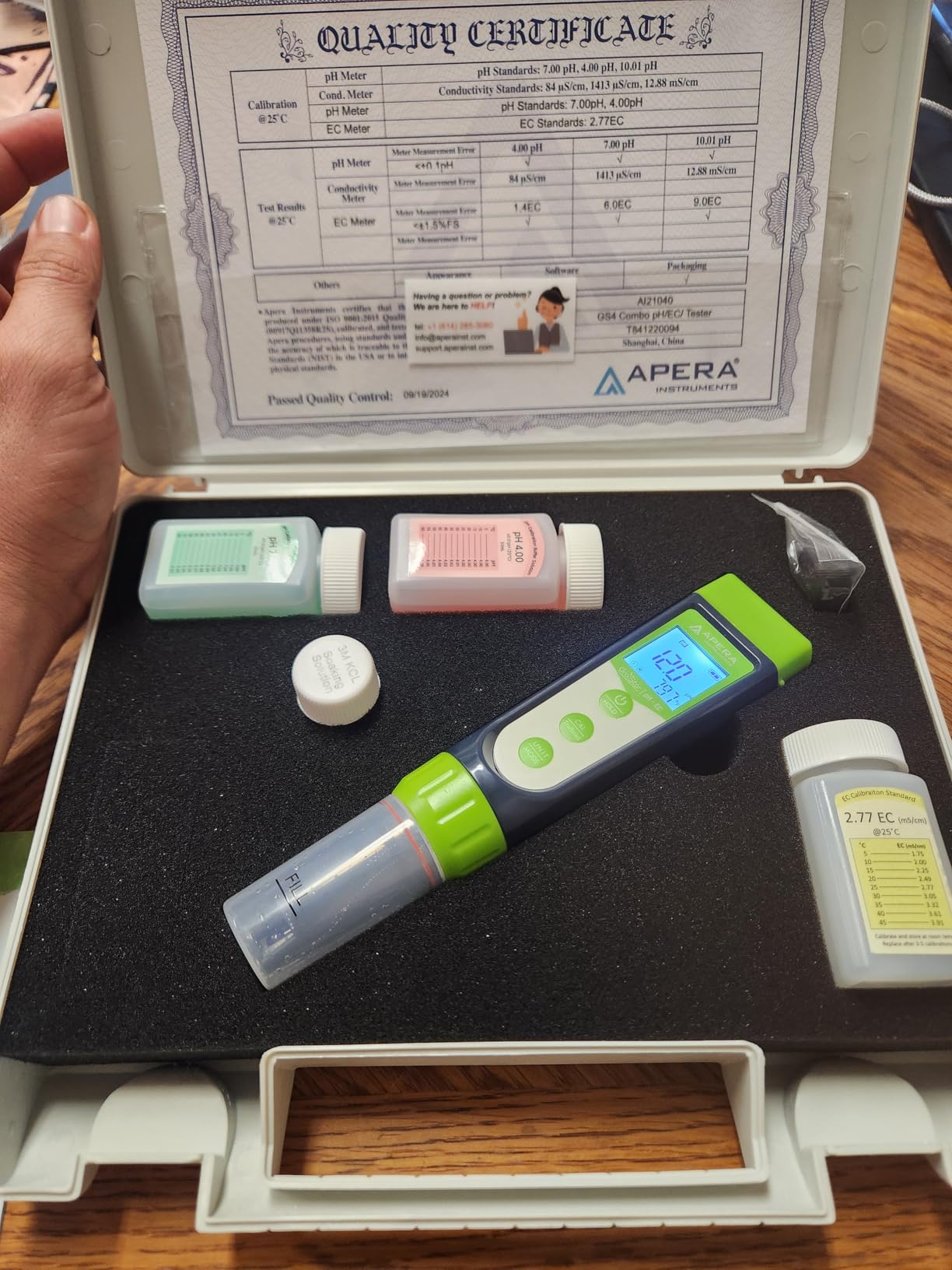 Apera Instruments AI104G GroStar Series GS4 pH/EC/500ppm/700ppm Combo 5-in-1 Pen Tester Kit with Replaceable Double-Junction pH/EC Probe for Hydroponics Water Quality Testing, Gen II customer photo 1