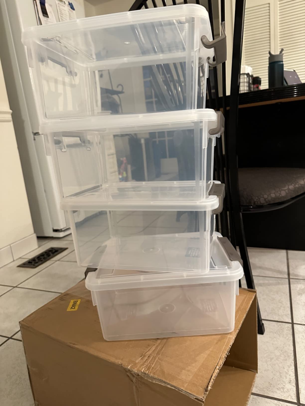 Citylife 6 Packs 32 QT Plastic Storage Bins with Lids Large Stackable Storage Containers for Organizing Clear Storage Box for Garage, Closet, Kitchen customer photo 2