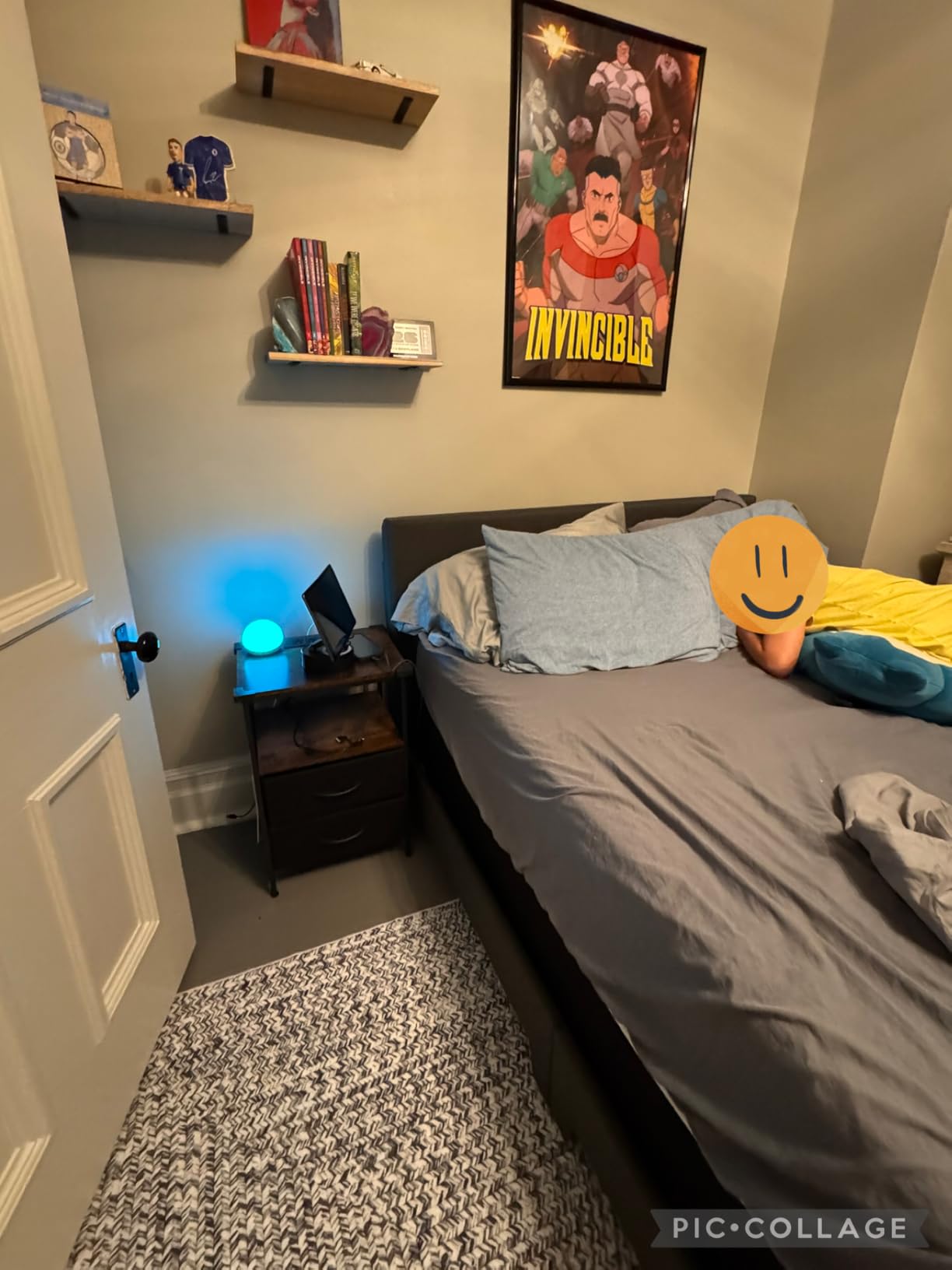 Huuger Nightstand with Charging Station, Side Table with Fabric Drawers customer photo 2