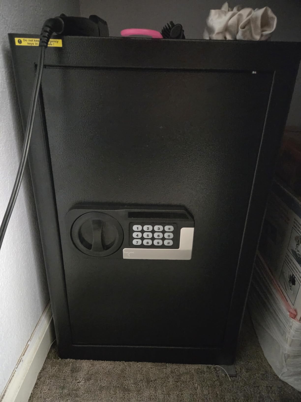 1.2 Cub Small Fireproof Safe for Home, Personal Fire Safe Box with Digital Keypad Key and Removable Shelf, Small Security Box for Money Firearm Medicine Valuables customer photo 2