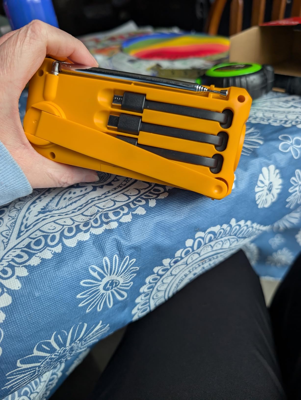 PRUNUS J-366 Emergency Radio with 3 Charging Cables, NOAA Weather Alert customer photo 1