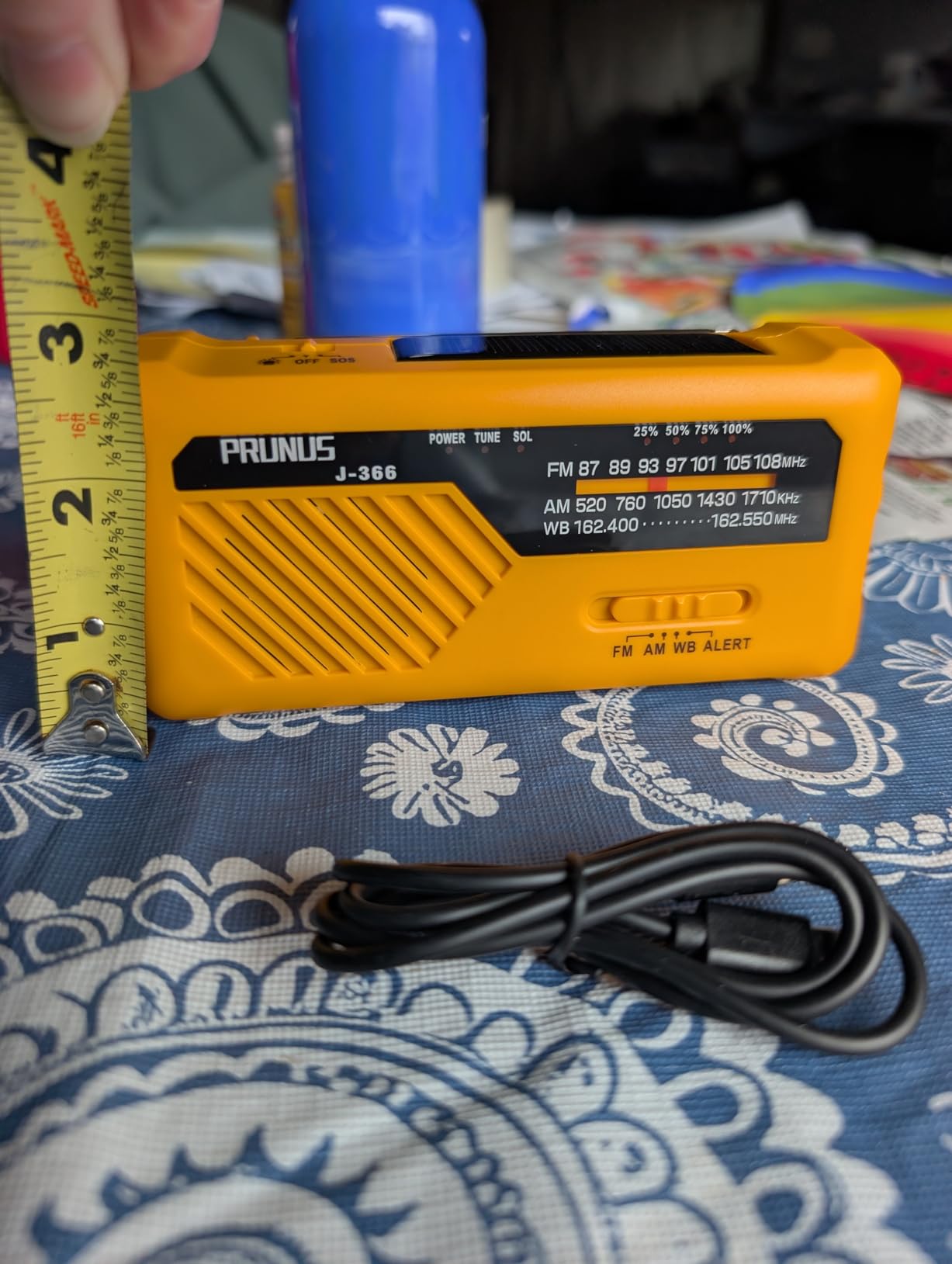 PRUNUS J-366 Emergency Radio with 3 Charging Cables, NOAA Weather Alert customer photo 2