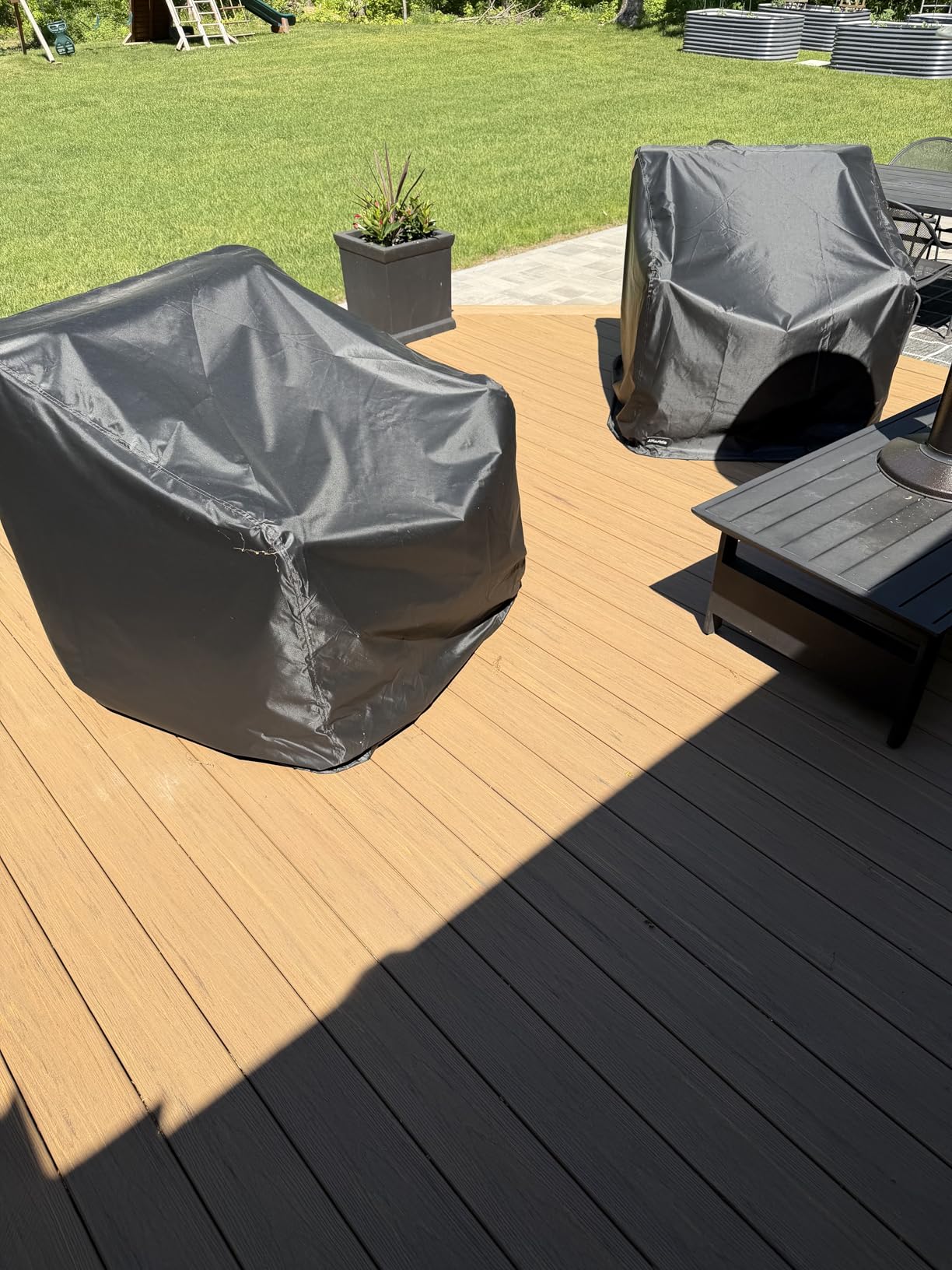 ANartcle Outdoor Swivel Lounge Chair Cover 2 Pack,600D Waterproof Heavy Duty Patio Chair Covers(30 W x 34 D x 38.5 H inches),Patio Swivel Chair Covers for Outdoor Furniture,Beige&brown. customer photo 2