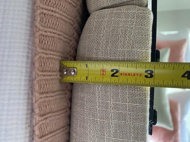 Yongchuang Upholstered King Headboard Only, Modern Linen Grayish White customer photo 2