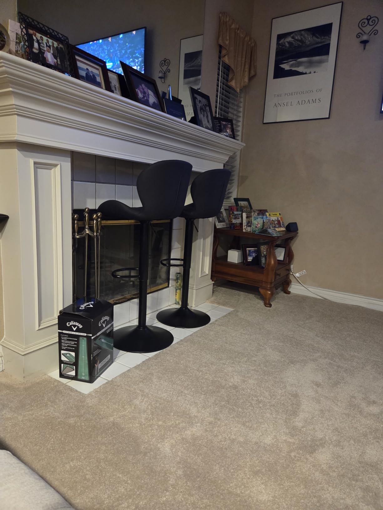 Nalupatio Bar Stools Set of 2, Modern Swivel Bar Stool, Light Khaki customer photo 2