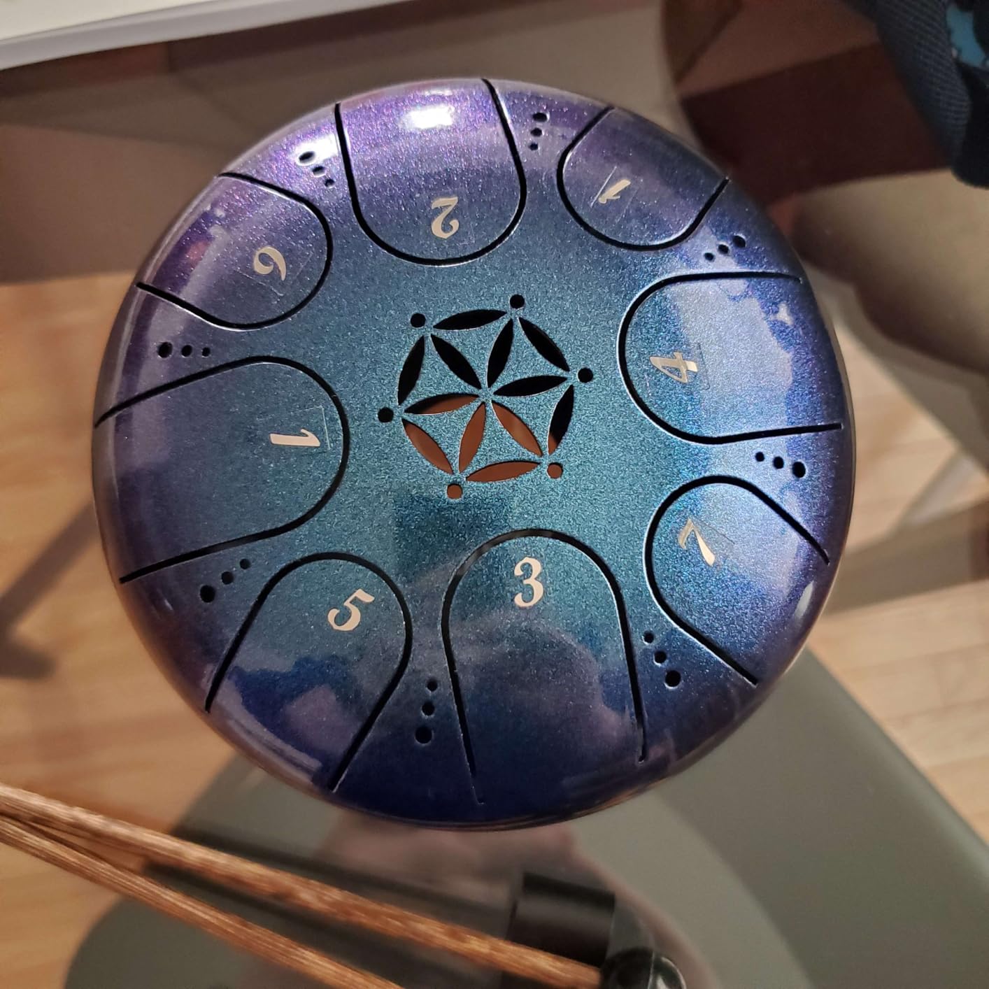 Rayzm Steel Tongue Drum with a Carry Bag, 5 Inches (13cm) 8 Notes Diatonic Scale Handpan Tank Drum Kit, Portable C-Key Percussion Instrument. customer photo 1