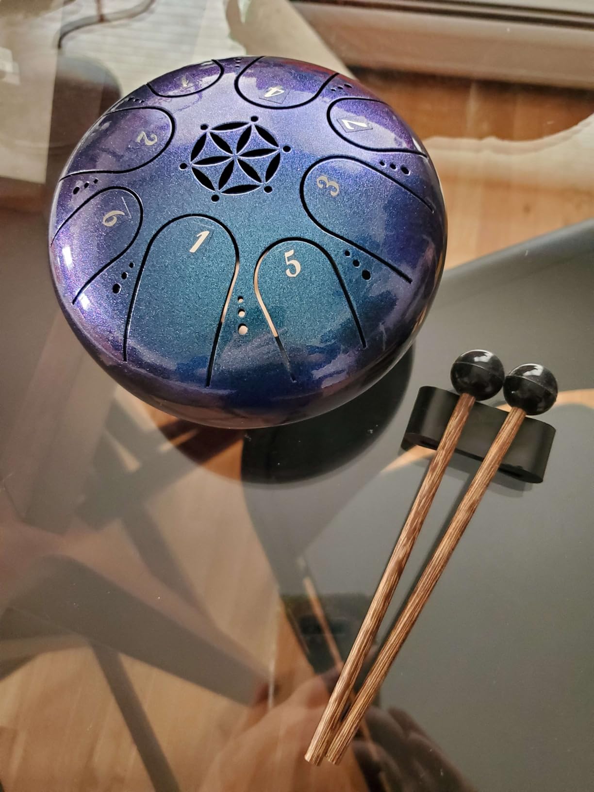 Rayzm Steel Tongue Drum with a Carry Bag, 5 Inches (13cm) 8 Notes Diatonic Scale Handpan Tank Drum Kit, Portable C-Key Percussion Instrument. customer photo 2