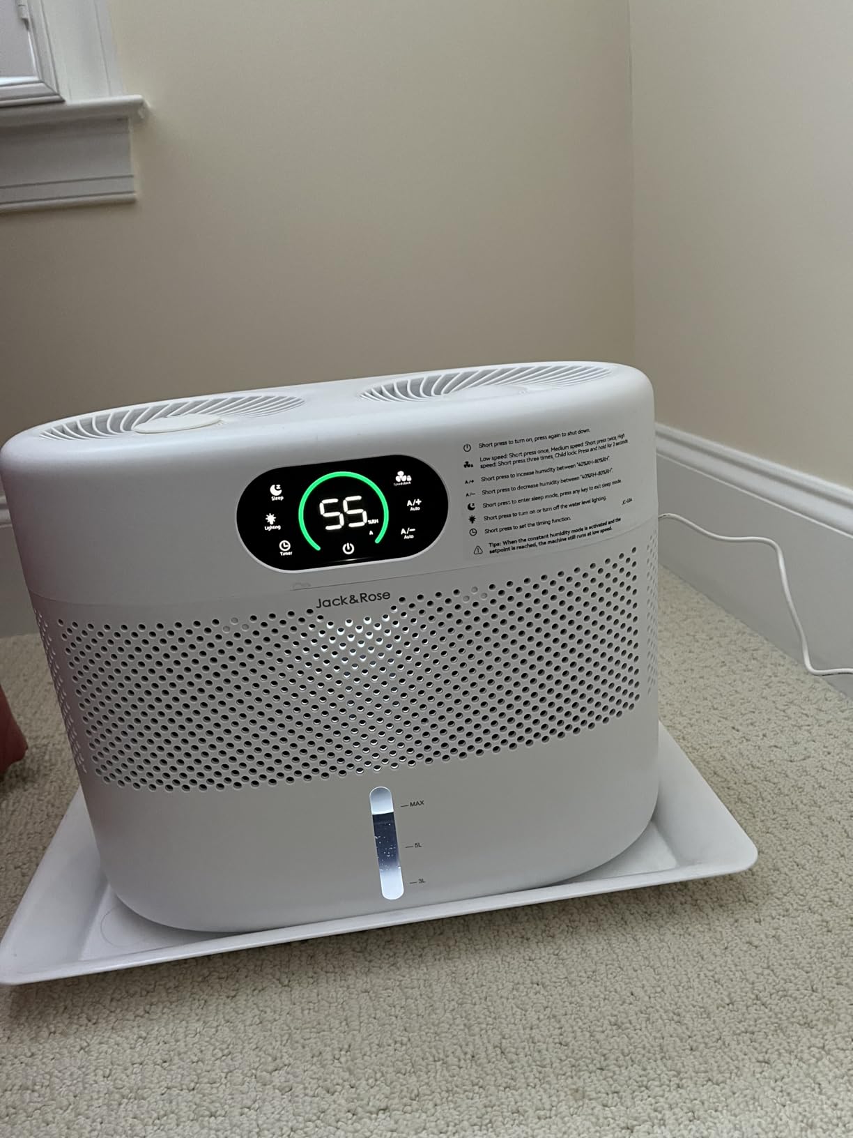 Reuseable Wick Evaporative Humidifier for Bedroom Quiet Healthy Baby Humidifier, No White Dust, Evaporative Humidifier Large Room 800ml/h 3 Speeds, 2 customer photo 2