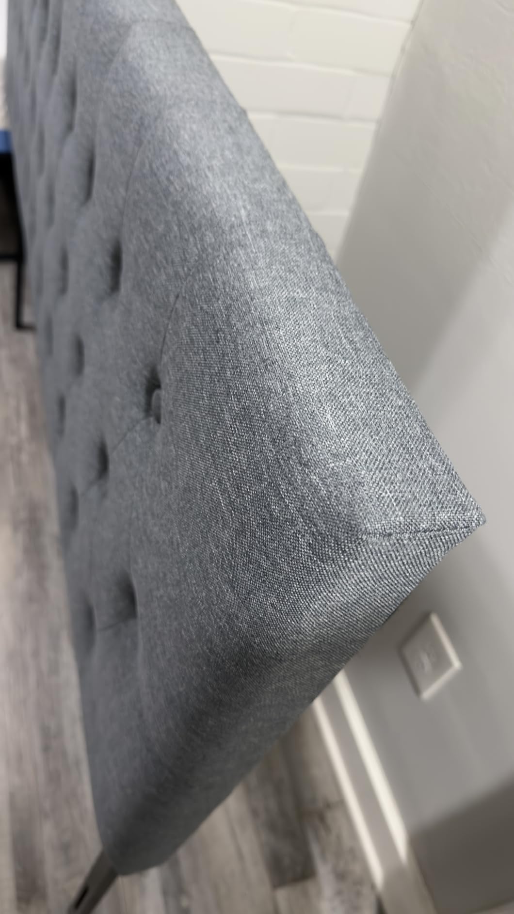 Tufted Upholstered Headboard King Size, Adjustable Height 37- 51 in, Gray customer photo 1