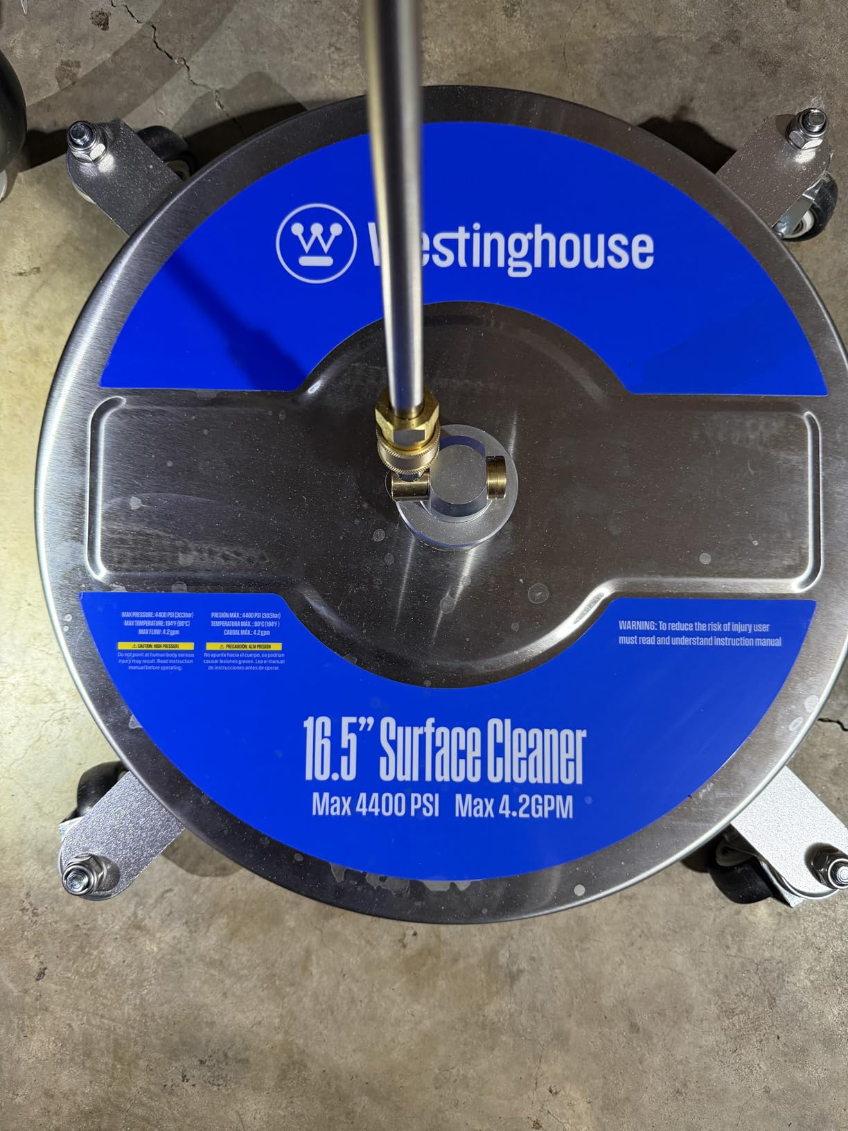 Westinghouse Universal 16.5” Pressure Washer Surface Cleaner Attachment - Stainless Steel - 4400 Max PSI, 1/4” Connector - for Gas and Electric Pressure Washers customer photo 2