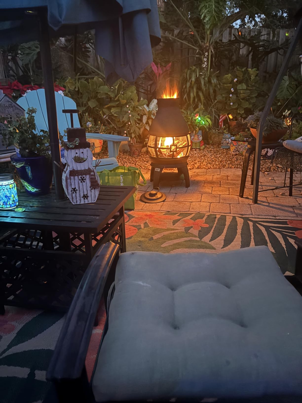 BALI OUTDOORS Fire Pit Wood Burning Chiminea Outside customer photo 2