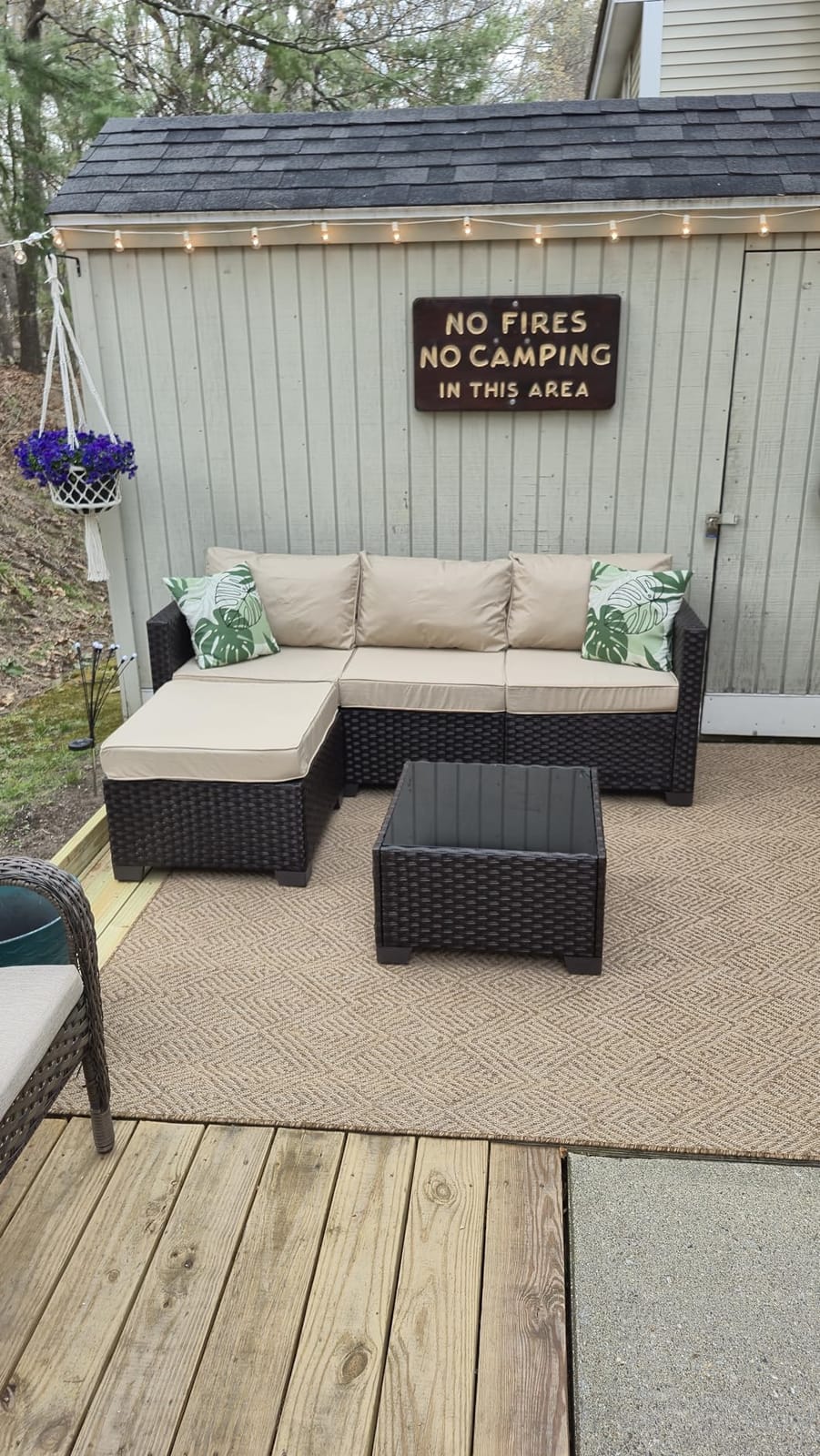 Rattan Star Patio Furniture Set 3 Piece Outdoor Sectional Sofa Set with Wicker Couch, Ottoman, Patio Table All-Weather Non-Slip Cushions and Waterproof Covers, Khaki customer photo 1