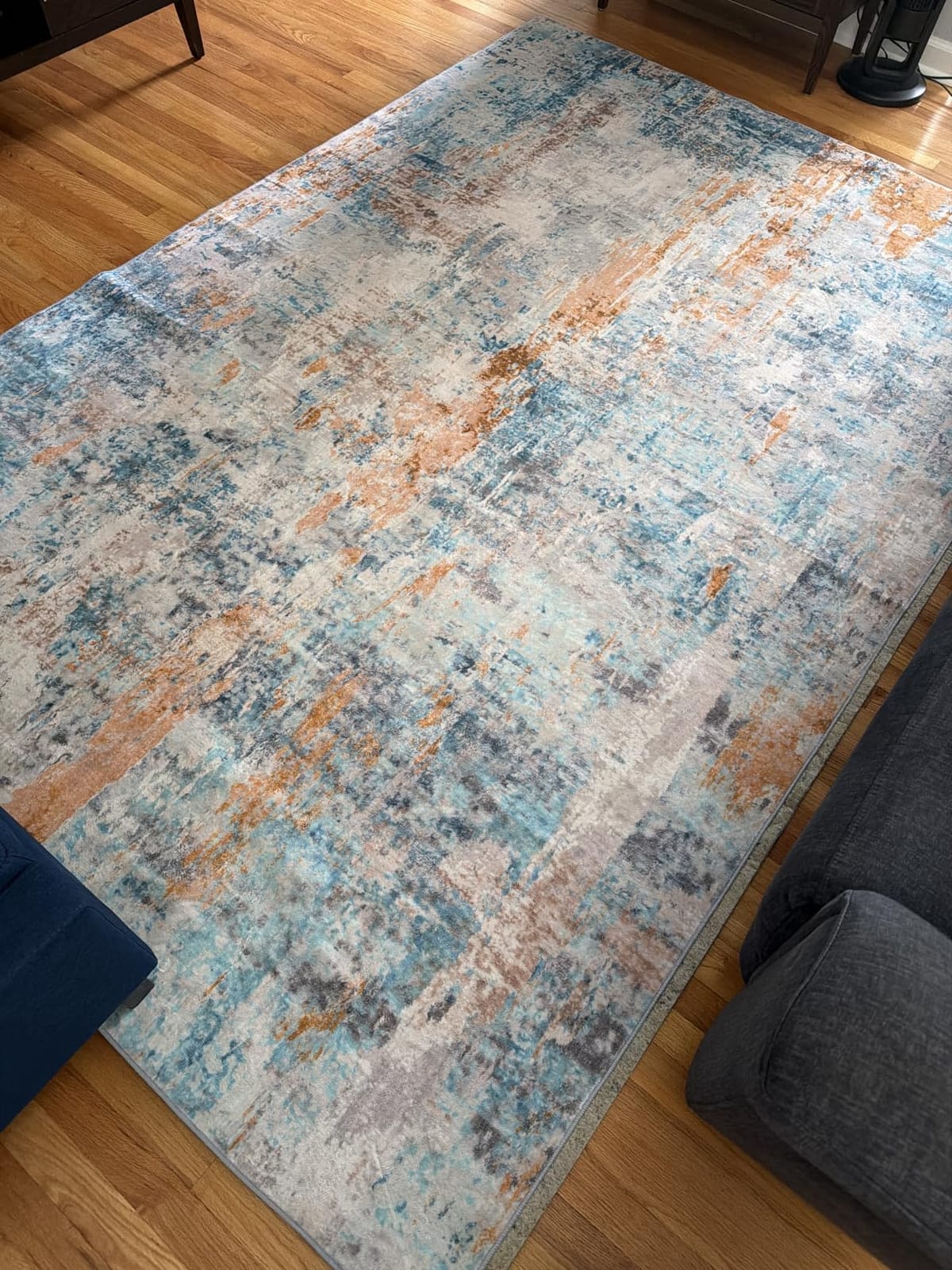Ompaa 2x6 Rug Runners for Hallways Kitchen Runner Rug Non Slip Washable Grey Long Runner Rugs with Rubber Backing Soft Abstract Carpet Runner for Hallways, Kitchen, Bedroom, Bathroom, Entryway customer photo 2