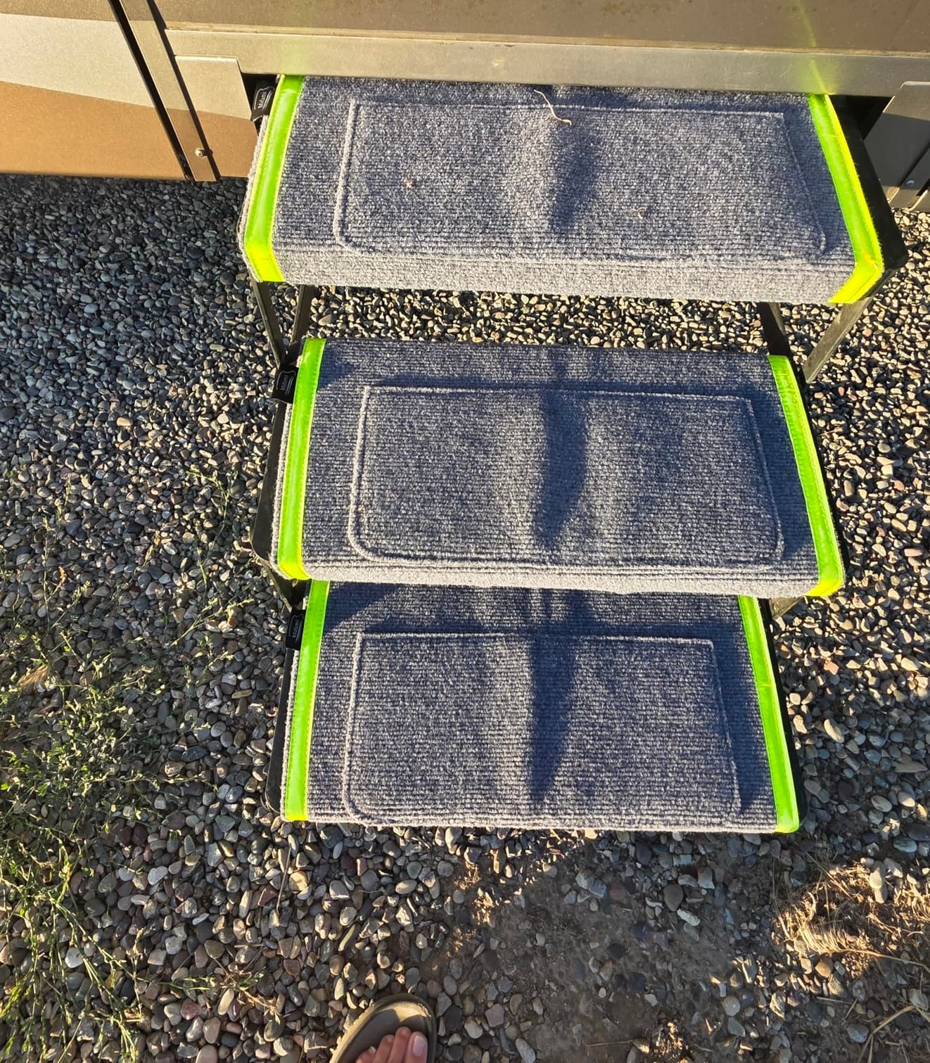 3pack RV Step Covers 23in Non-Slip Camper Step Rug with Reflective Strips Trailer Stair Covers Fits 8-11