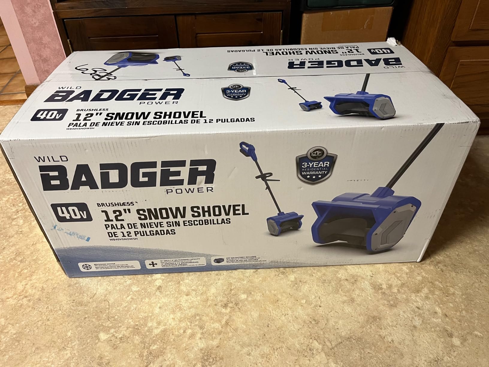 Wild Badger Power 40V Cordless Electric Snow Shovel, 12-Inch Brushless customer photo 1