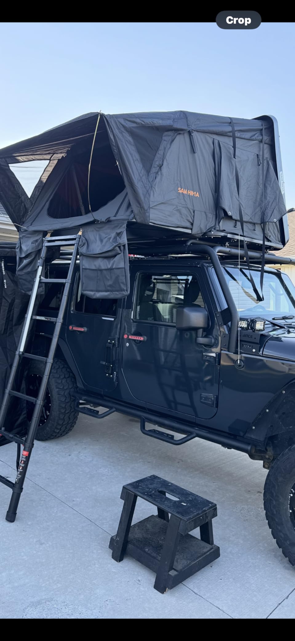 Sanhima Rooftop Tent Hard Shell - Jervis Overland Aluminium ABS Roof Top Tent w/Stargaze Window & LED Strip Light for Car SUV Truck Camping, 2-3 People customer photo 1