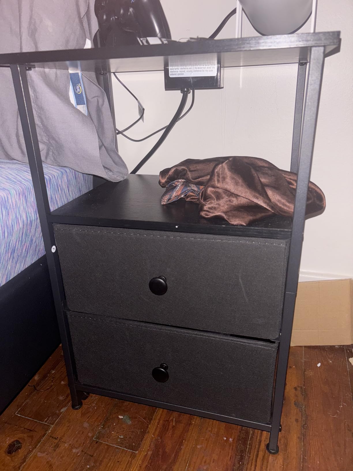 LOAKEKEL Nightstands Set of 2, Night Stand with Charging Station customer photo 1