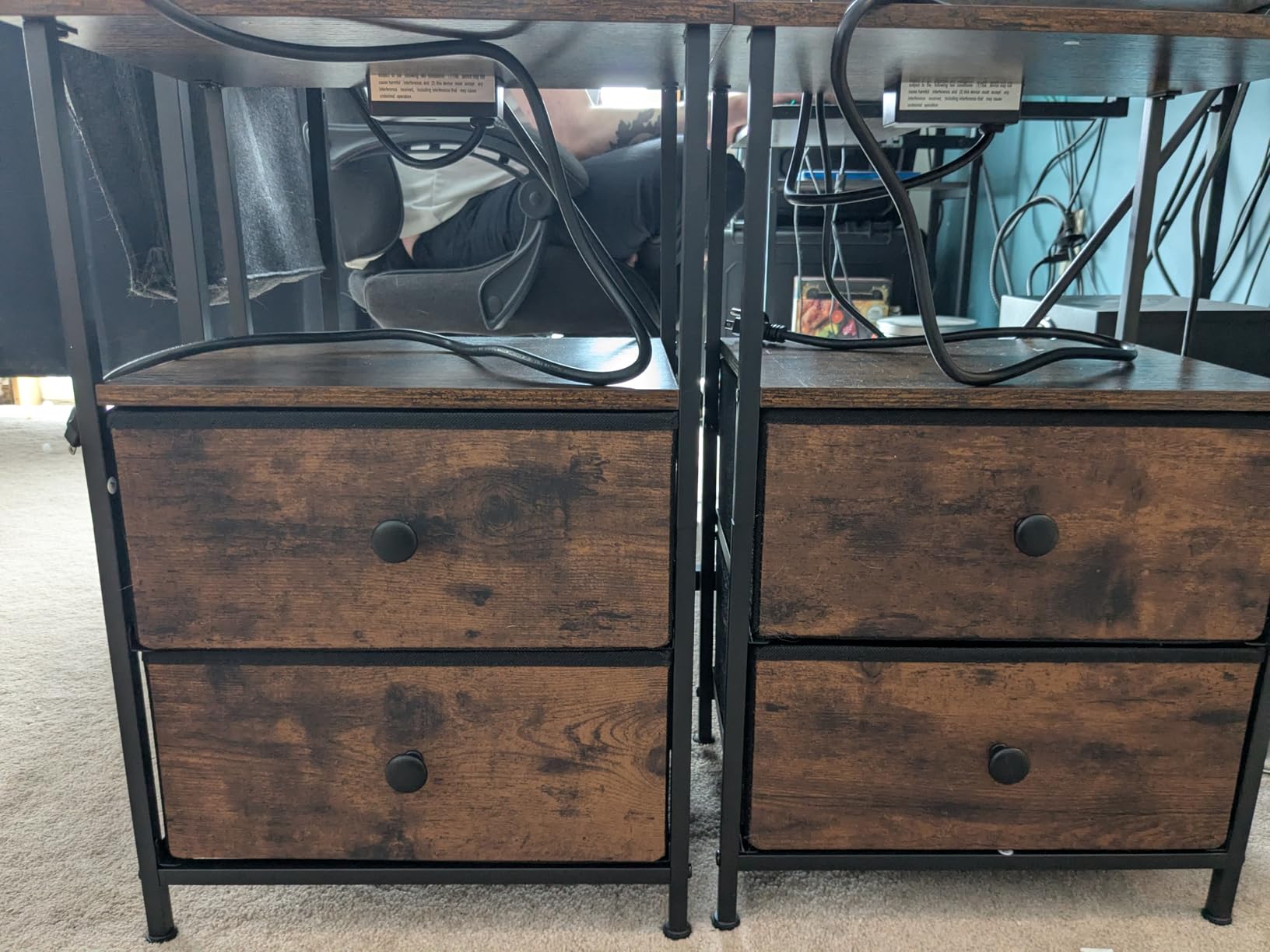 LOAKEKEL Nightstands Set of 2, Night Stand with Charging Station customer photo 2