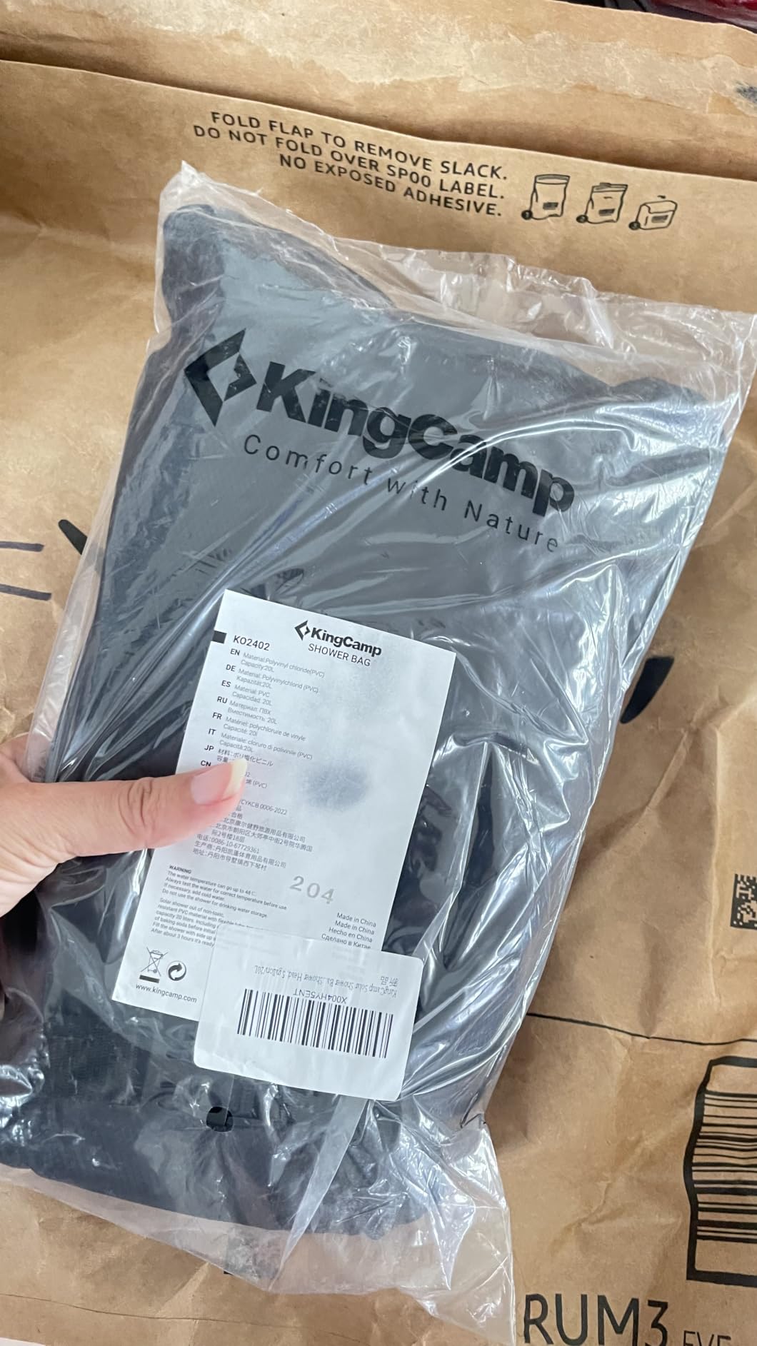 KingCamp Solar Shower Bag, Leak-Proof Design Camping Bag with Thermometer, Removable Hose & Switchable Shower Head, 5 gallon/20L customer photo 2