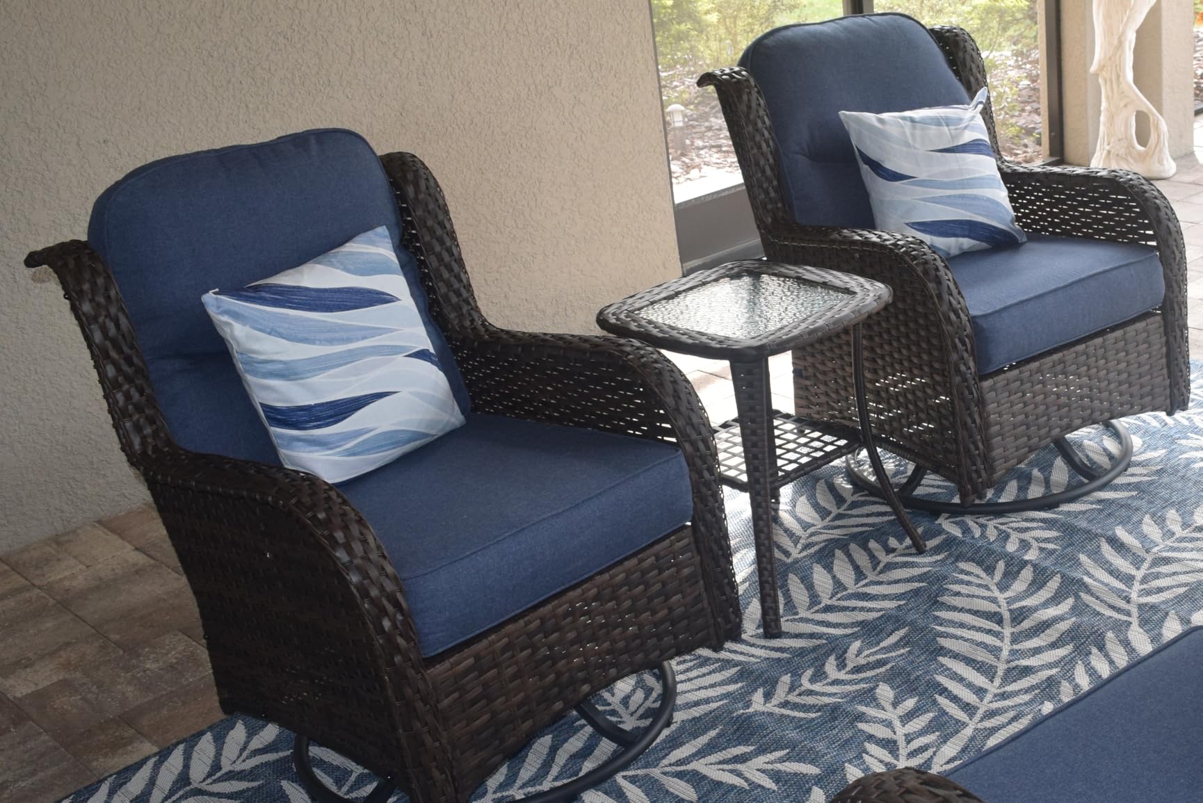 HILLGA Luxury Outdoor Swivel Rocker Patio Chairs of 2 with Side Table customer photo 1