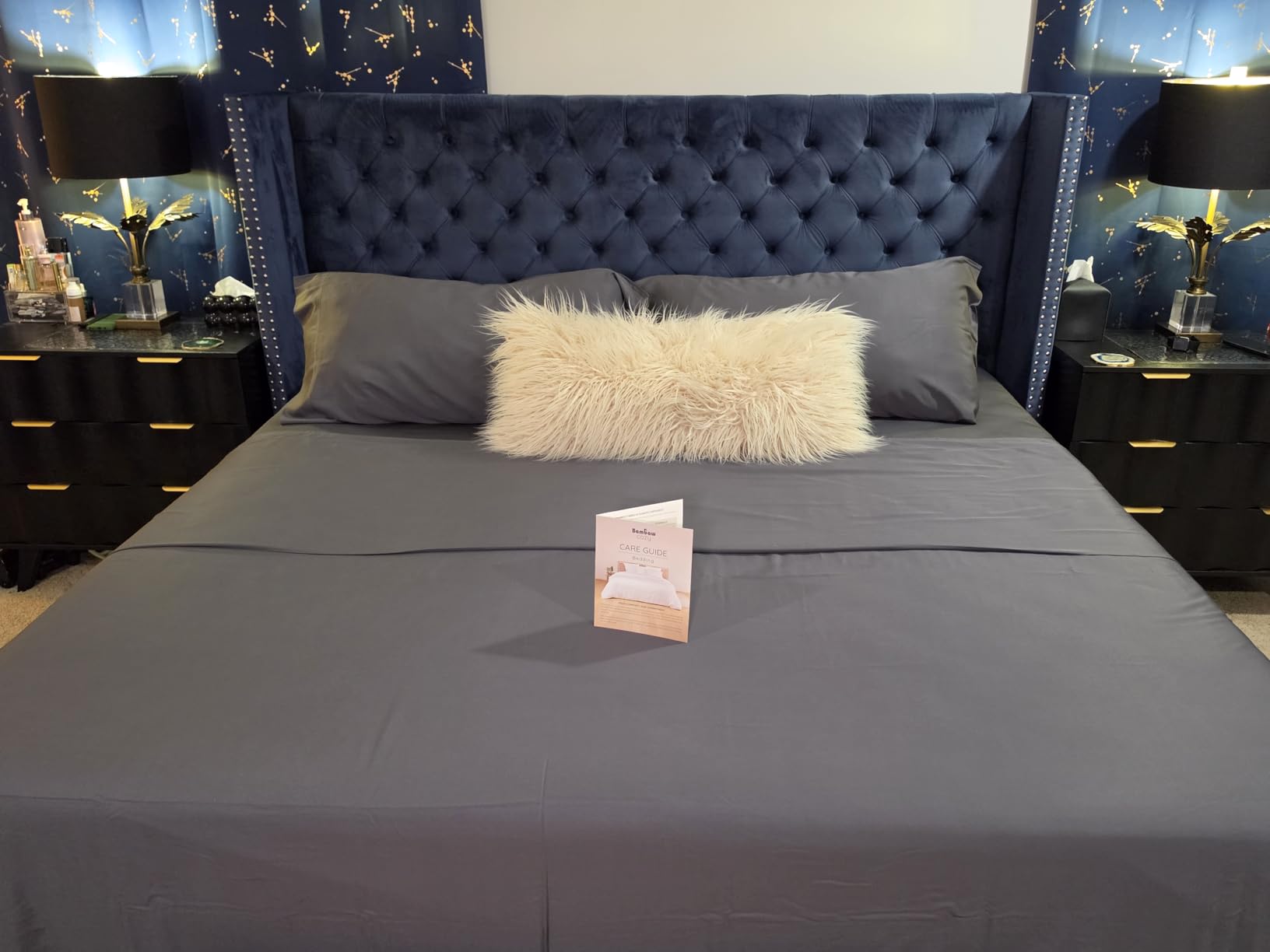 Bambaw 100% Viscose Derived from Bamboo Sheets Queen Size Set – 4pcs Cooling Sheets Queen Size, Perfect for Hot Sleepers, with Deep Pockets, Fits Up to 16'' with Elastic Corner Straps (Ivory) customer photo 1