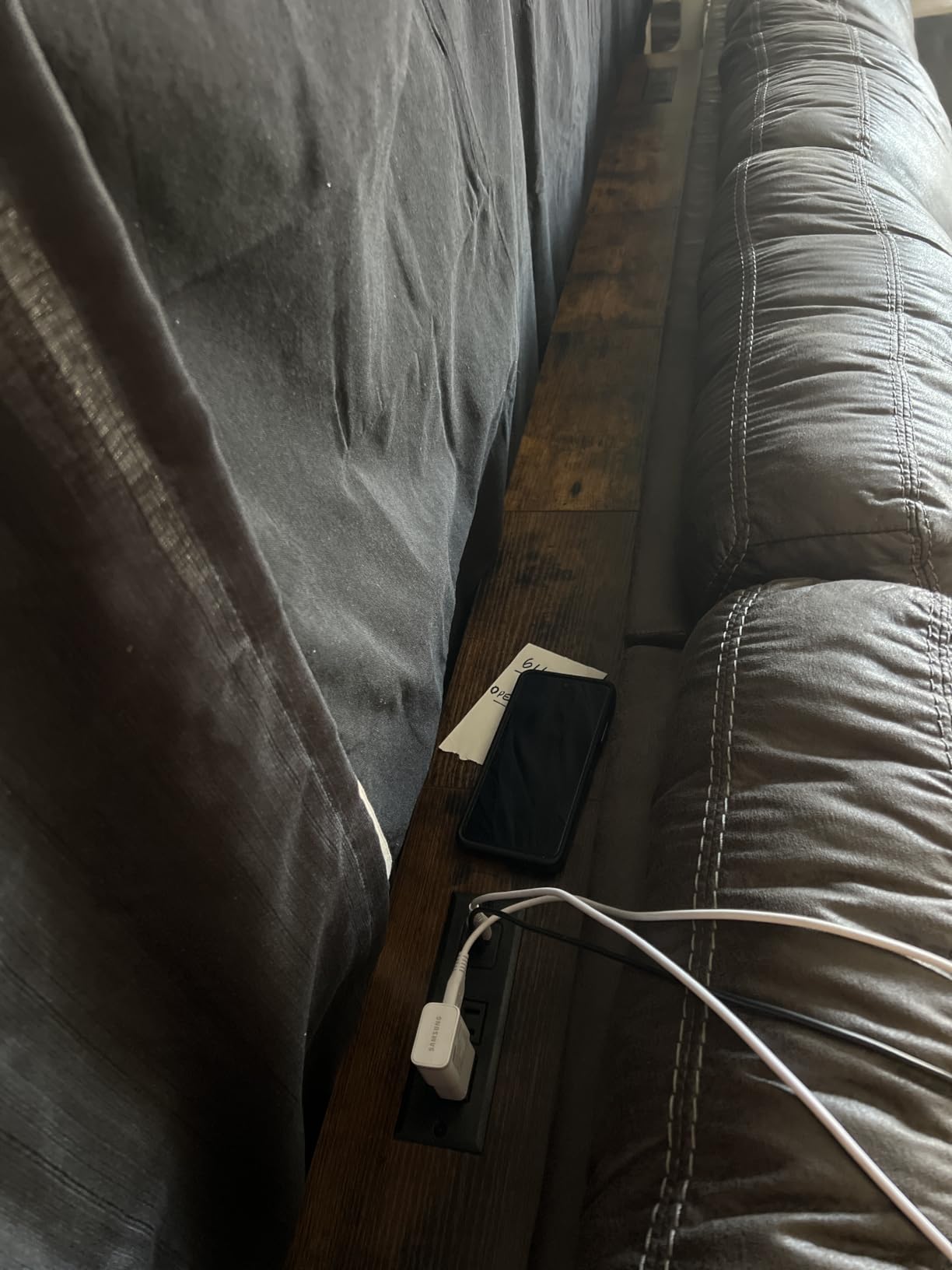 SUPERJARE 78.8 inch Narrow Behind Couch Table with 2 Charging Stations customer photo 2