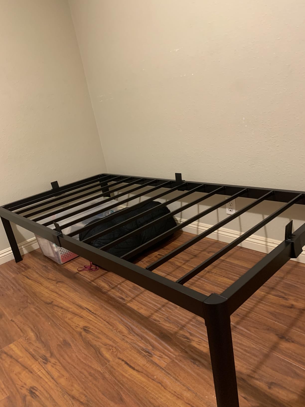 Yitong Angel 14 inch Full Size Bed Frame with Round Corner Legs Mattress Slide Stopper,3500 lbs Heavy Duty Metal Platform,Steel Slat Support,No Box Spring Needed,Easy Assembly,Noise Free customer photo 1